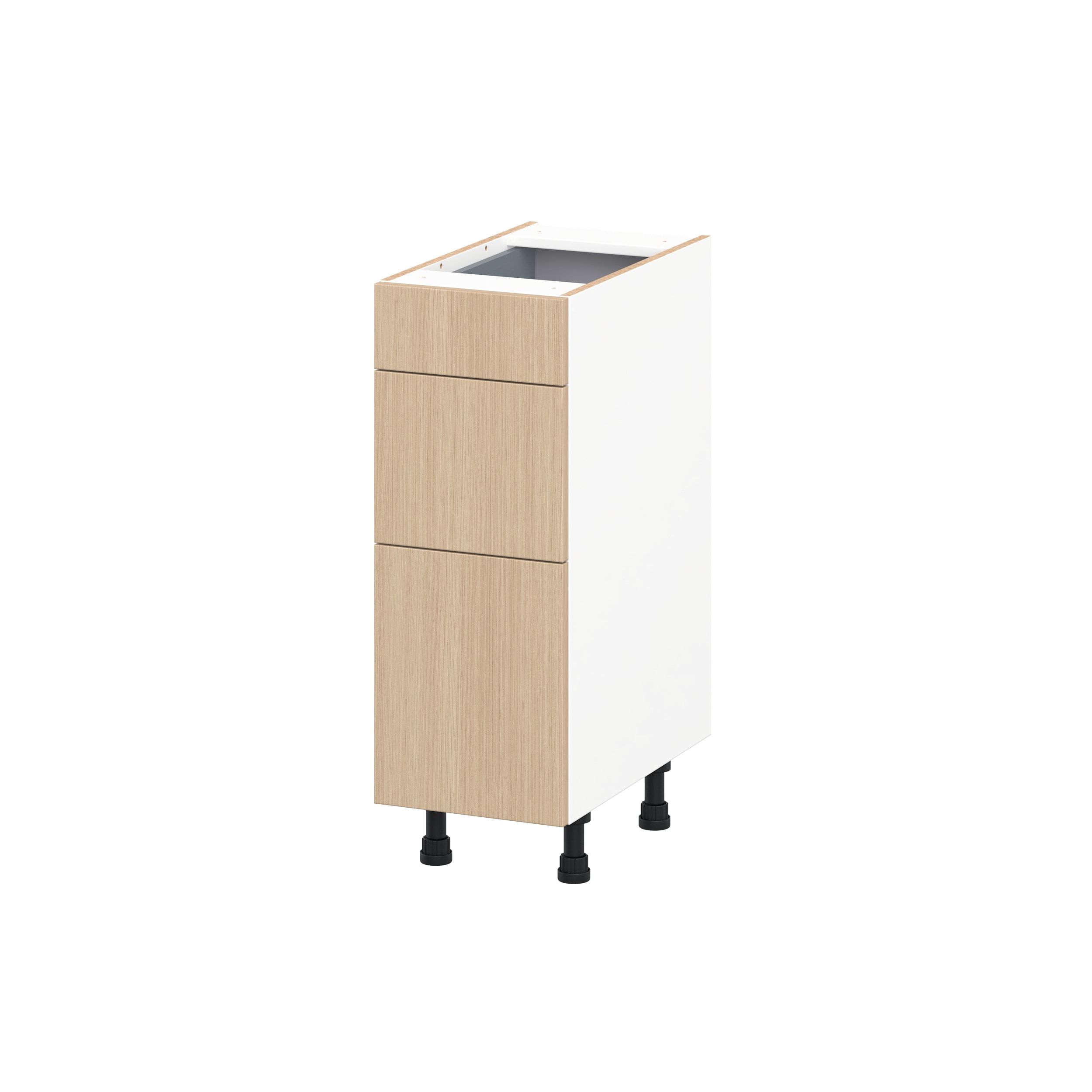 Hugo&Borg Winston 12-in W x 34.5-in H x 21.83-in D Mojavi Oak Laminate Drawer Base Fully Assembled Cabinet Flat Panel Slab
