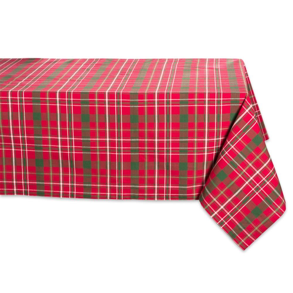 Christmas Cloth Dinner Napkins - Red Green Tartan Plaid & Holly