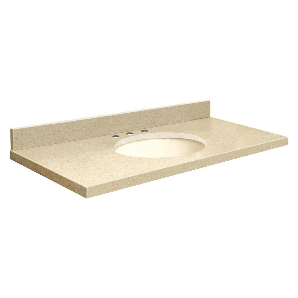 Transolid Q4922-3X-A-B-8 49-in Natures Path Quartz Single Sink Bathroom Vanity Top