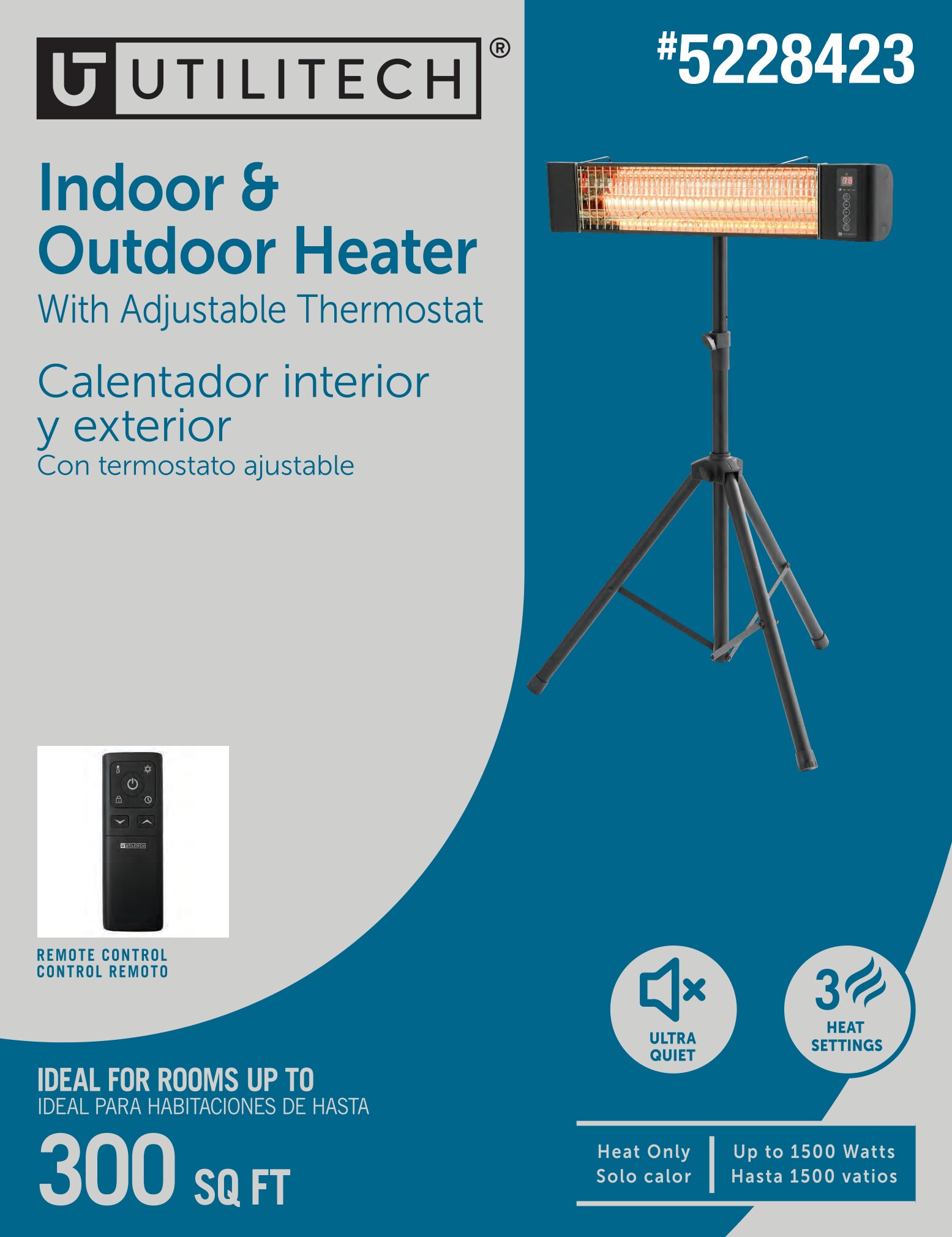 Utilitech Up to 1500Watt Infrared Utility Indoor/Outdoor Electric