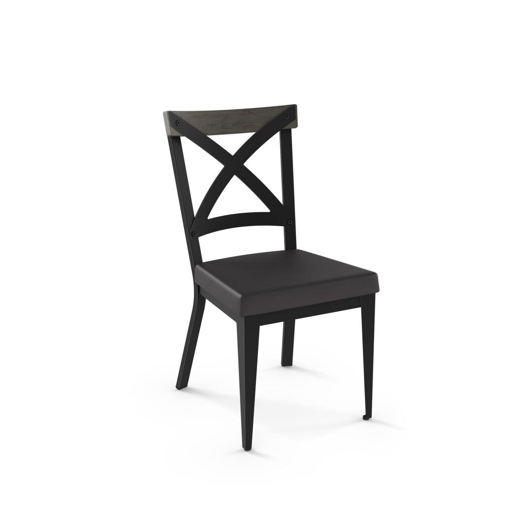 Amisco 30529-WE/1B25DAF489 Snyder Contemporary/Modern Faux Leather Upholstered Dining Side Chair (Metal Frame)
