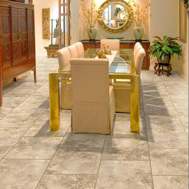 Congoleum DuraStone- Rapolano Bisque Vinyl Tile Sample Congoleum DuraStone- Rapolano Bisque Vinyl Tile Sample