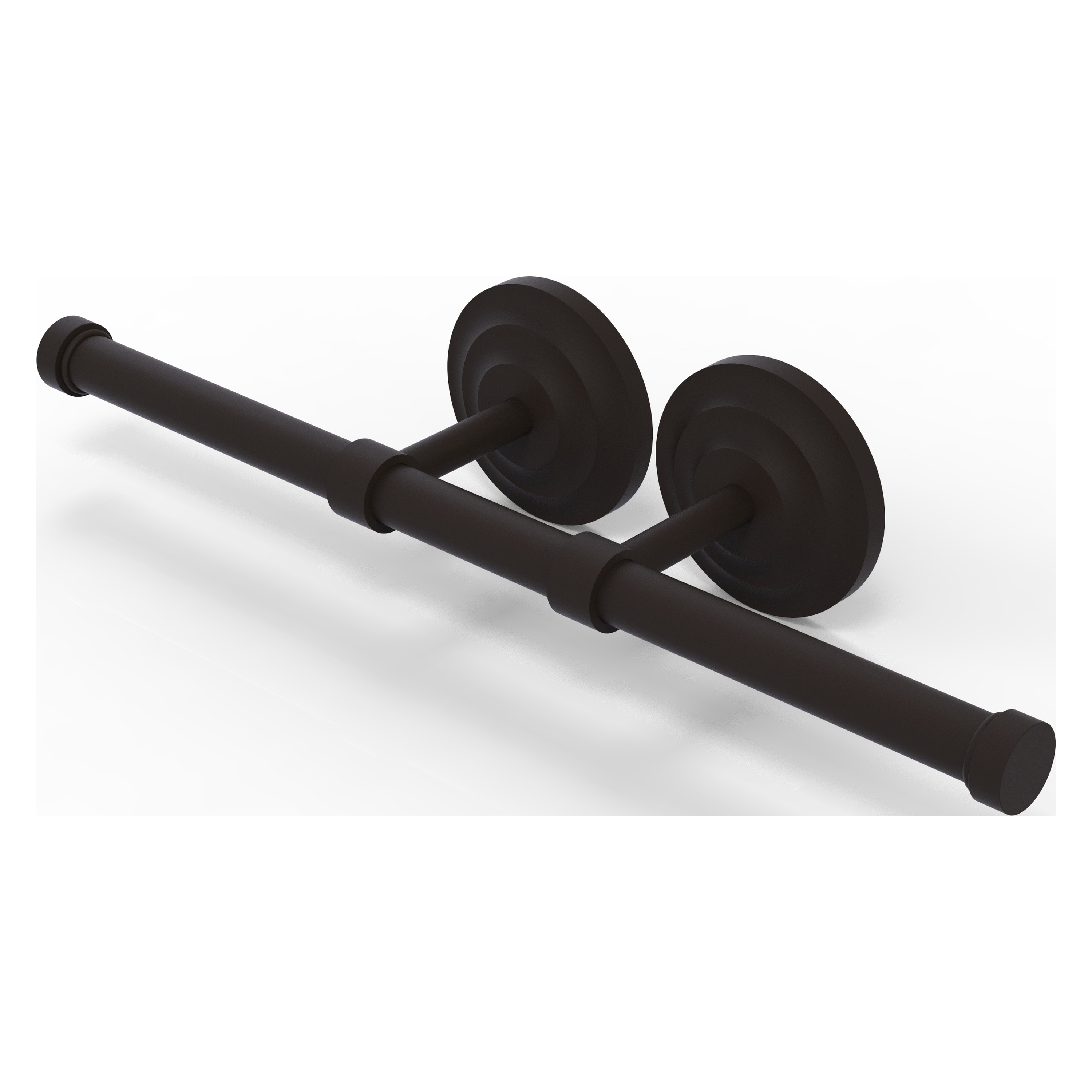 Allied Brass QN-24-2-ORB Que New Oil-rubbed Bronze Wall mount Double post Toilet Paper Holder 2 -Rolls with Storage