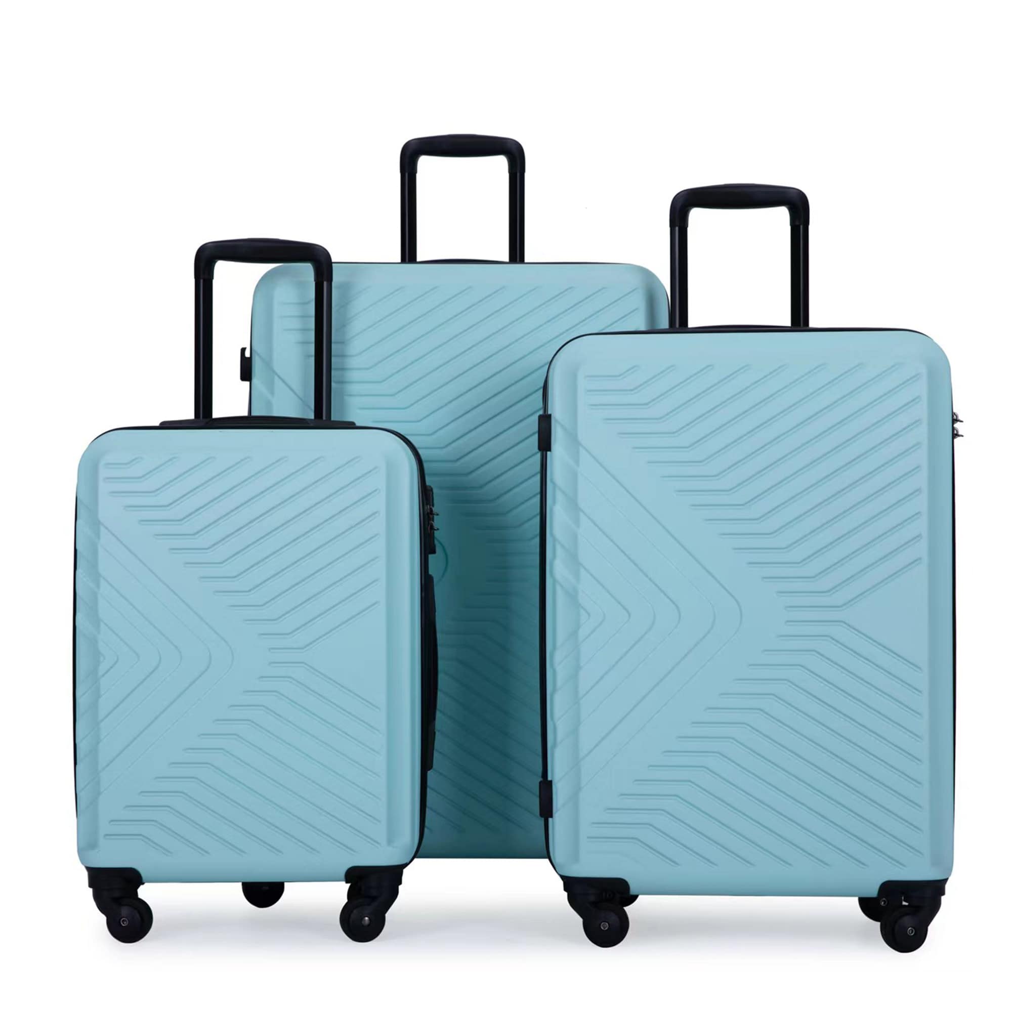 SINOFURN SYD9400018GN 19.9x11.3x29.8 Green Plastic Hardshell Suitcase set 3 -Bag