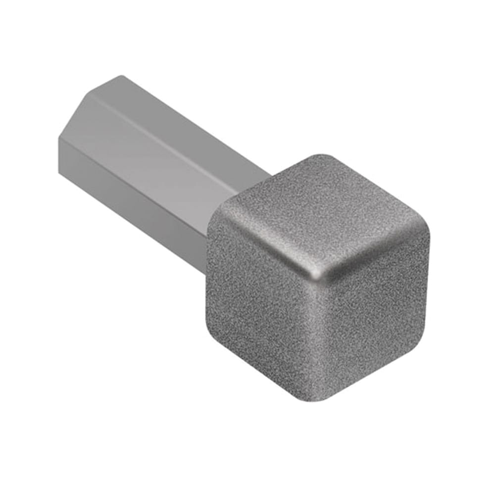Schluter Systems EV/Q60TSG Quadec 0.25-in W x 1.0-in L Pewter textured color-coated aluminum Aluminum Inside/Outside corner Tile Edge Trim