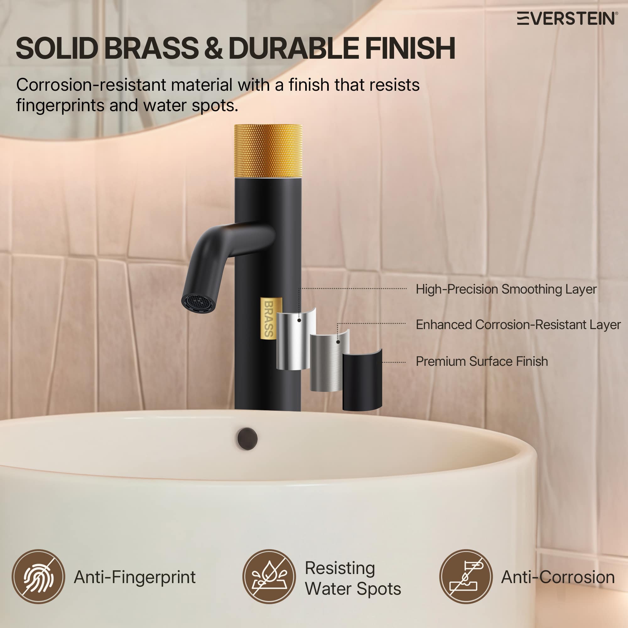 EVERSTEIN SFS-1167-BK-GD Lavatory-Faucets - View #5