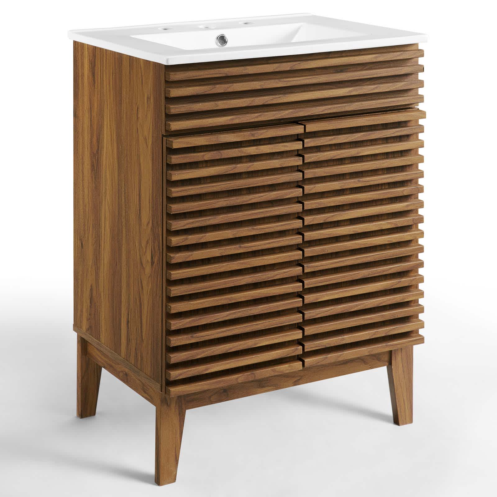  Render 24-in Bathroom Vanity in Walnut White