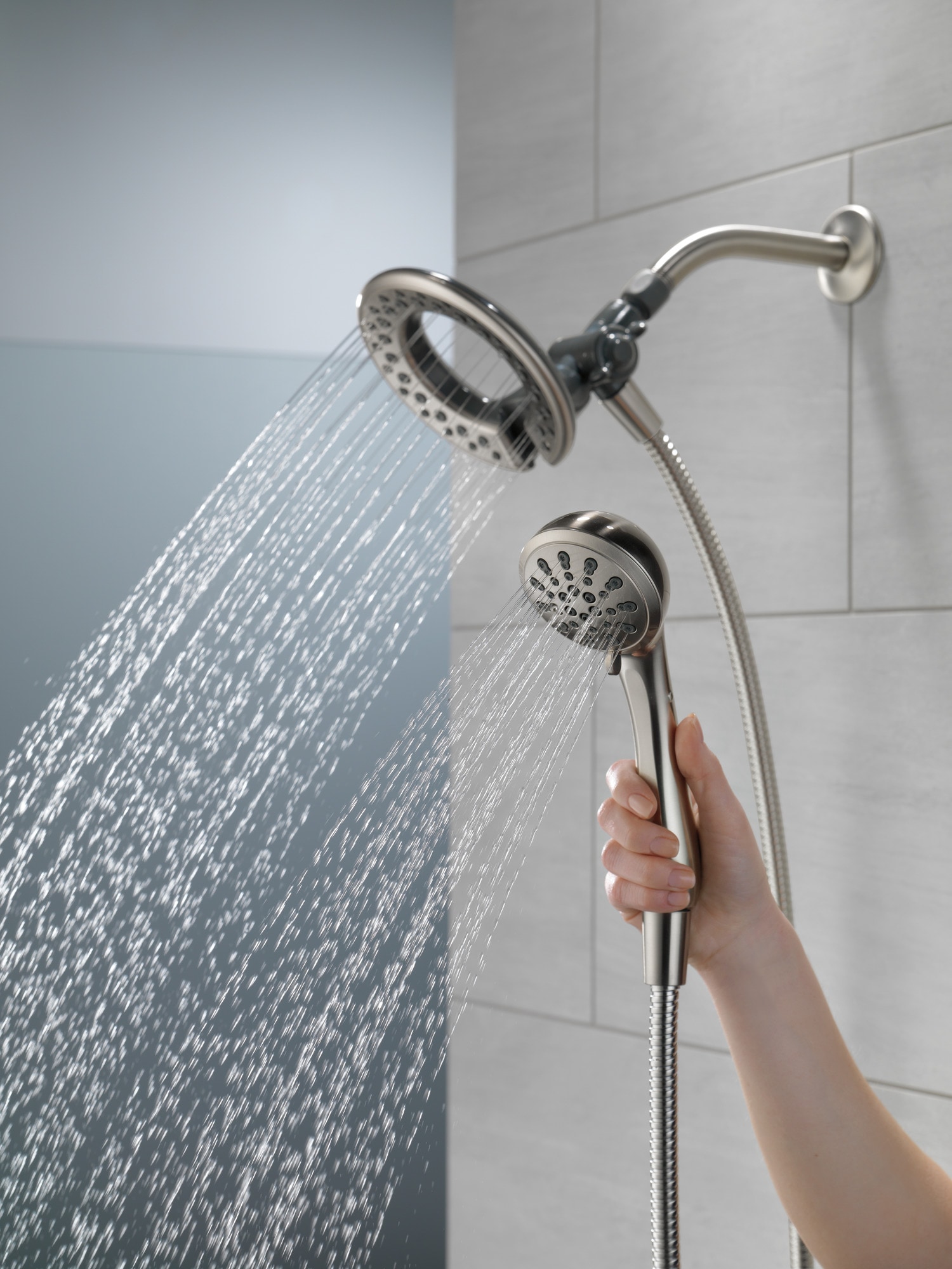 Delta Universal Showering Components Spotshield Brushed Nickel Dual ...