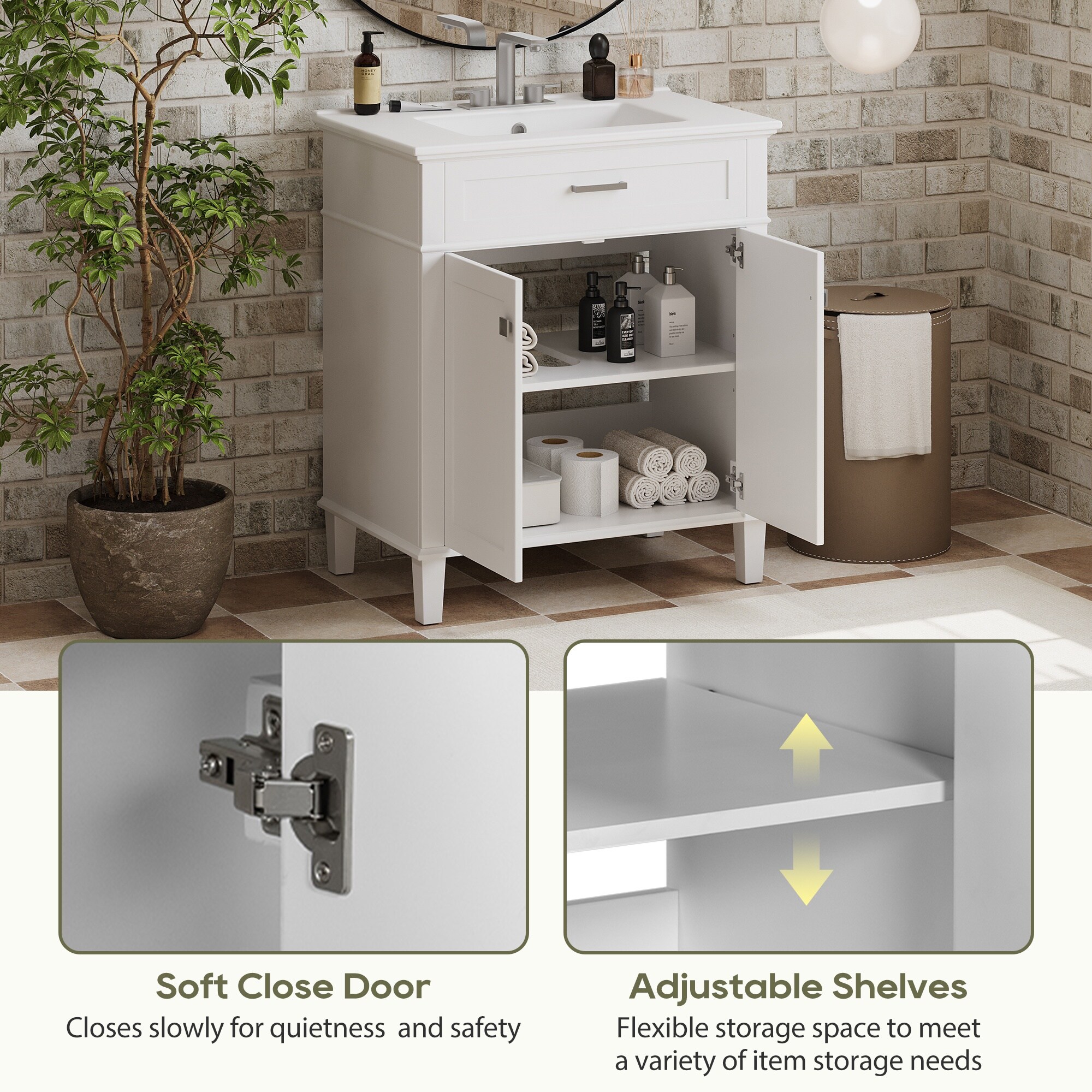 Homy Casa BVPO-W30-WH Bath-Vanity-Combo - View #8