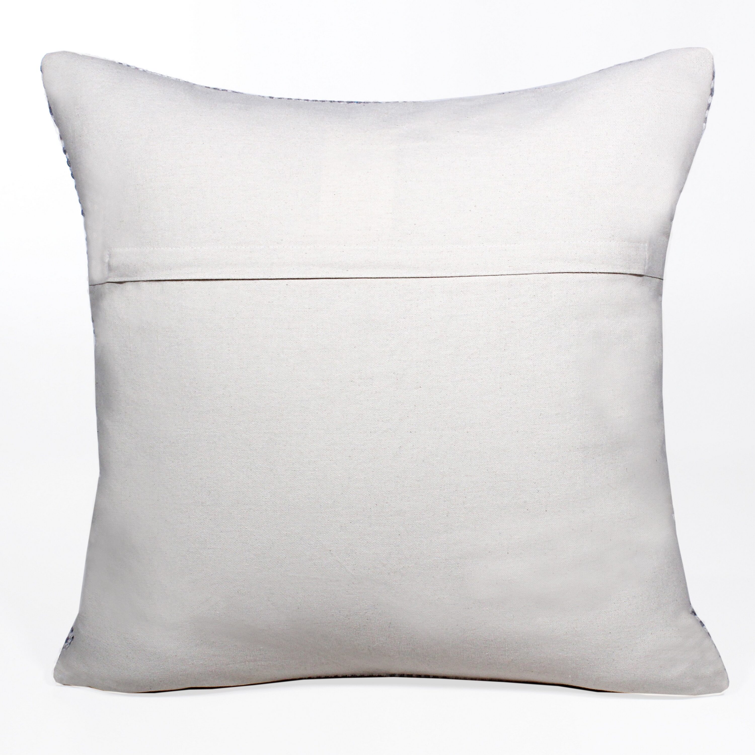 Gray and White Geometric Cotton Polyester Throw Pillow Set