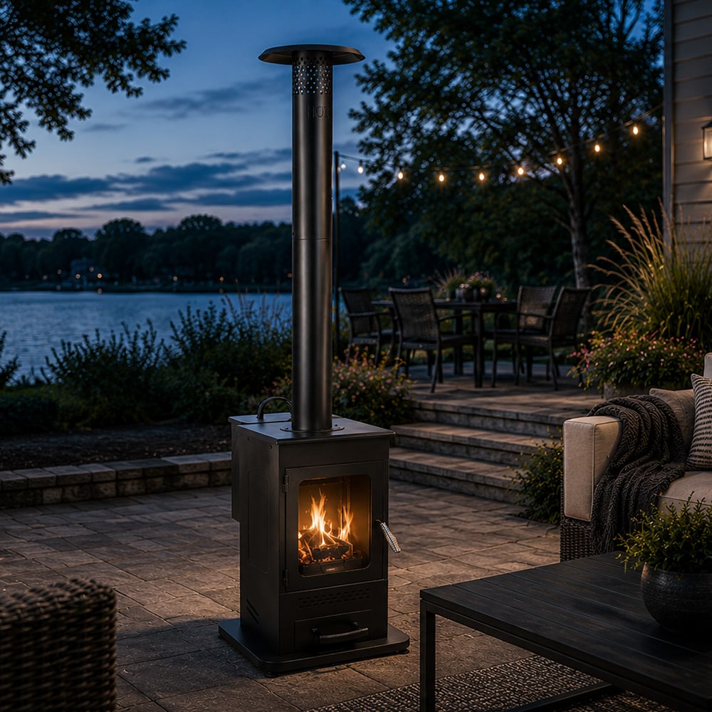 72 in H Wood Pellet Patio Heater