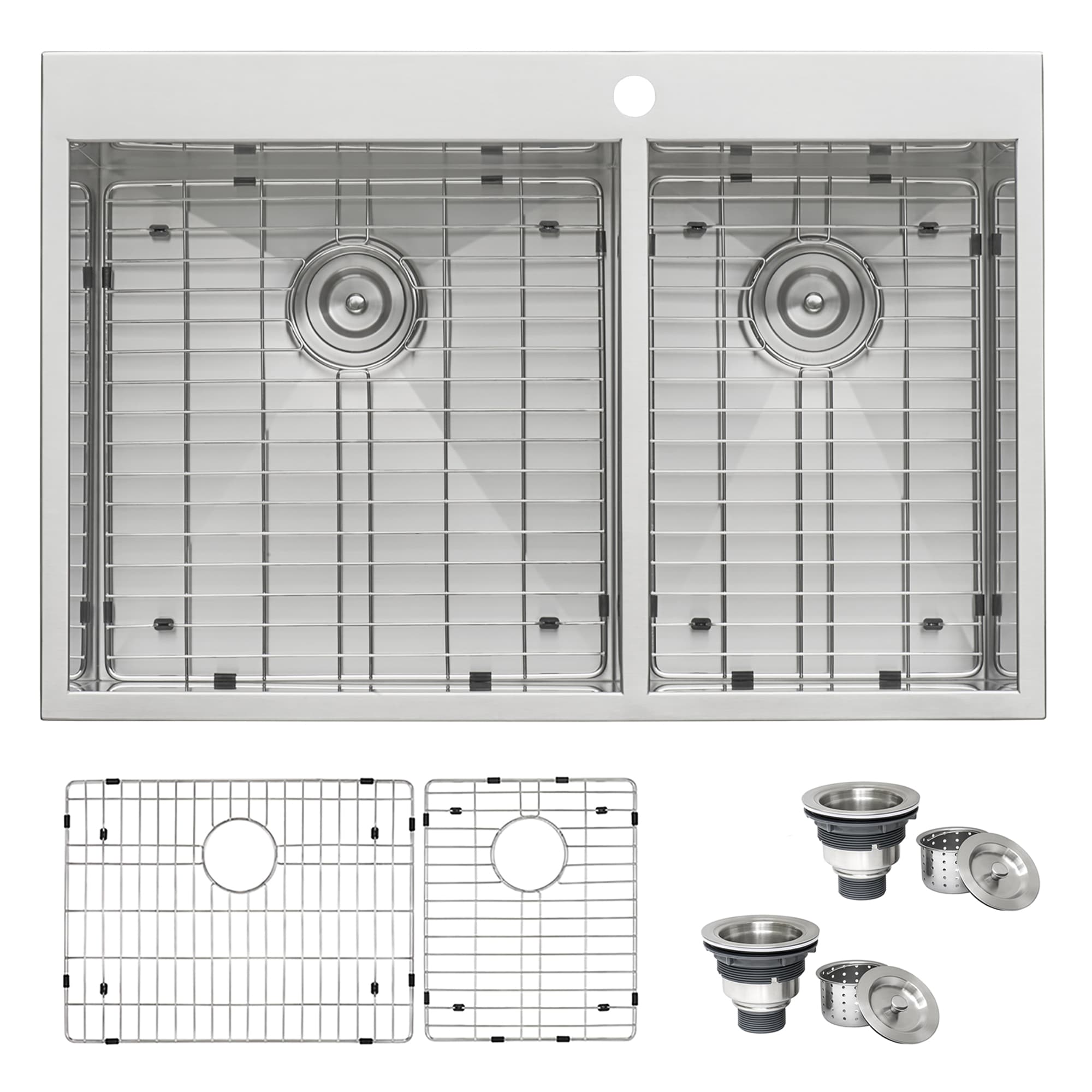 Ruvati 33" Stainless Steel Double Bowl Kitchen Sink