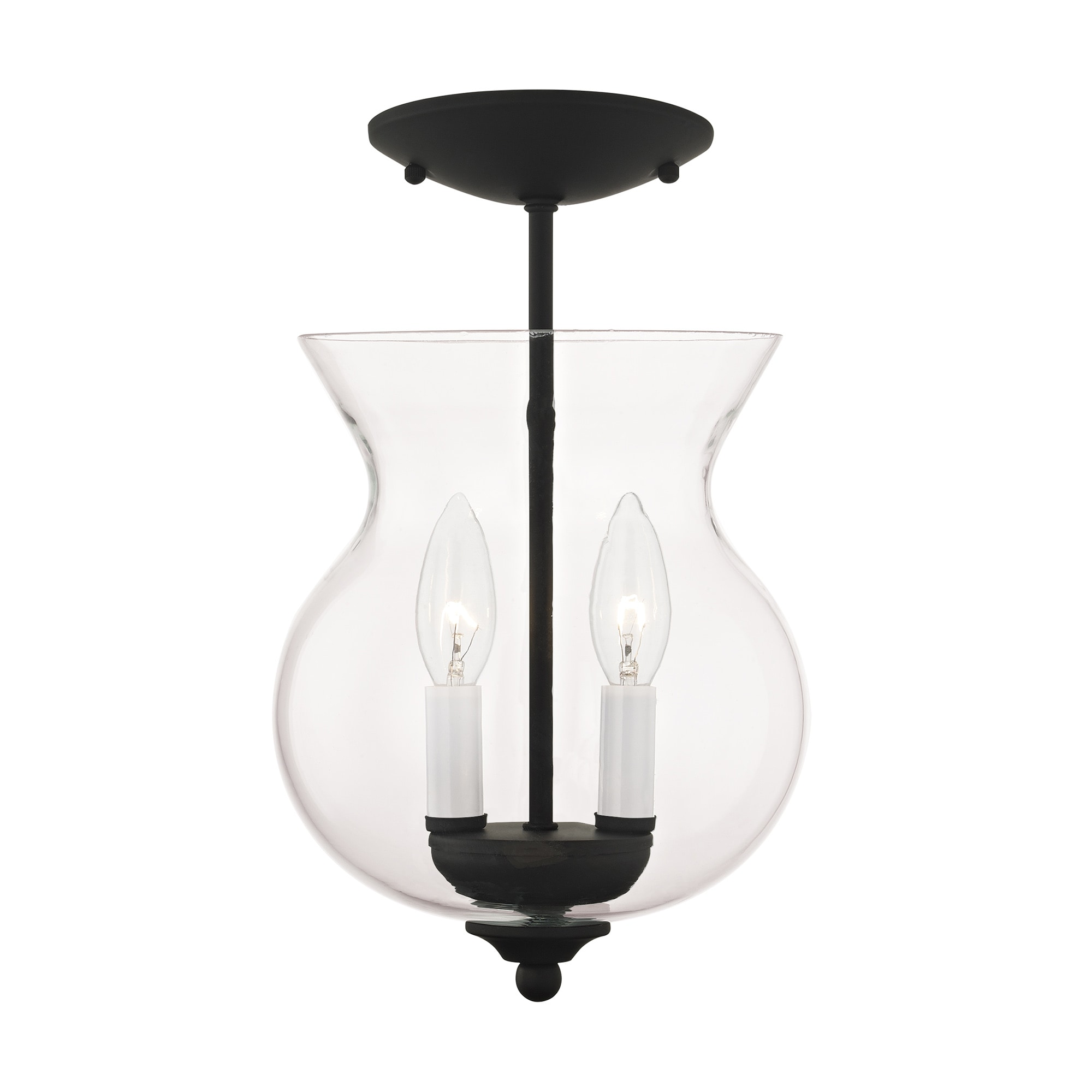 Heritage Black Mini Pendant with Clear Glass Shade