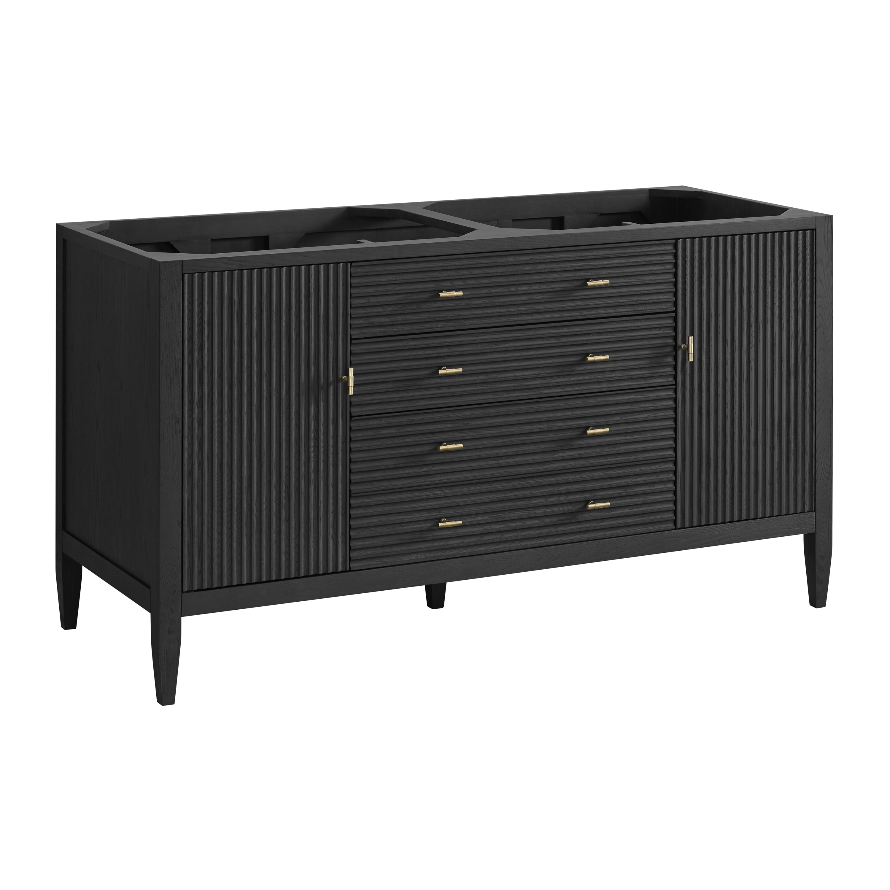 James Martin Vanities - Myrrin 60-in Carbon Oak Bathroom Vanity Base Cabinet without Top