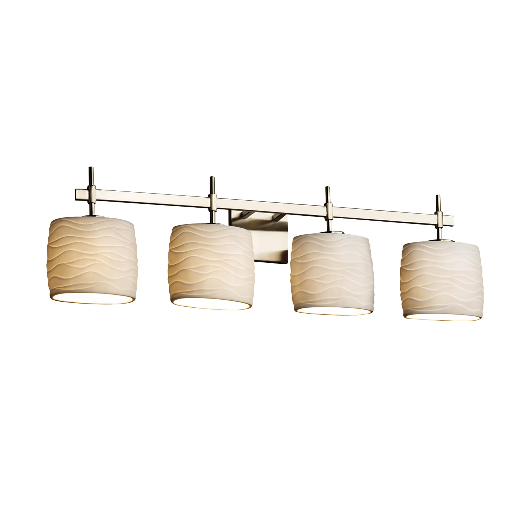 Justice Design Group POR-8414-30-WA-NC-LD Limoges 33.5-in 4-Light Brushed Nickel LED Transitional Vanity Light