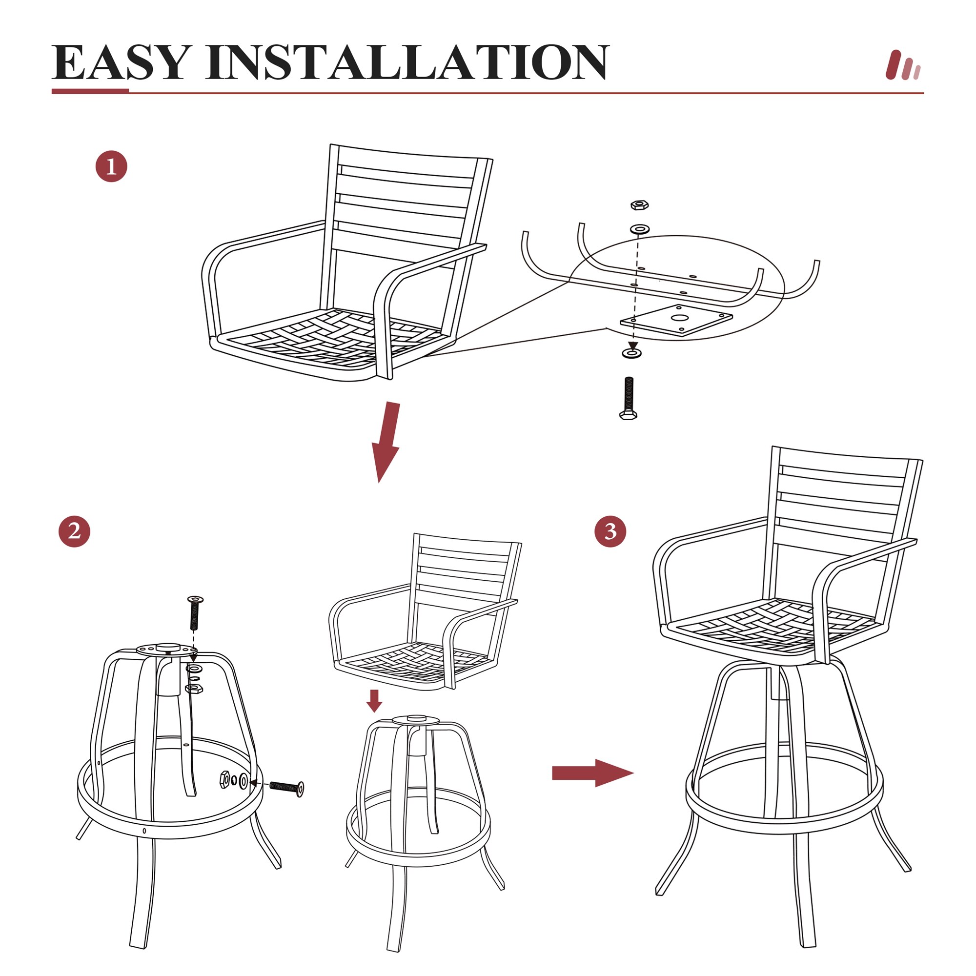 Crestlive Products CL-ST007RED-2 Patio-Chairs - View #7