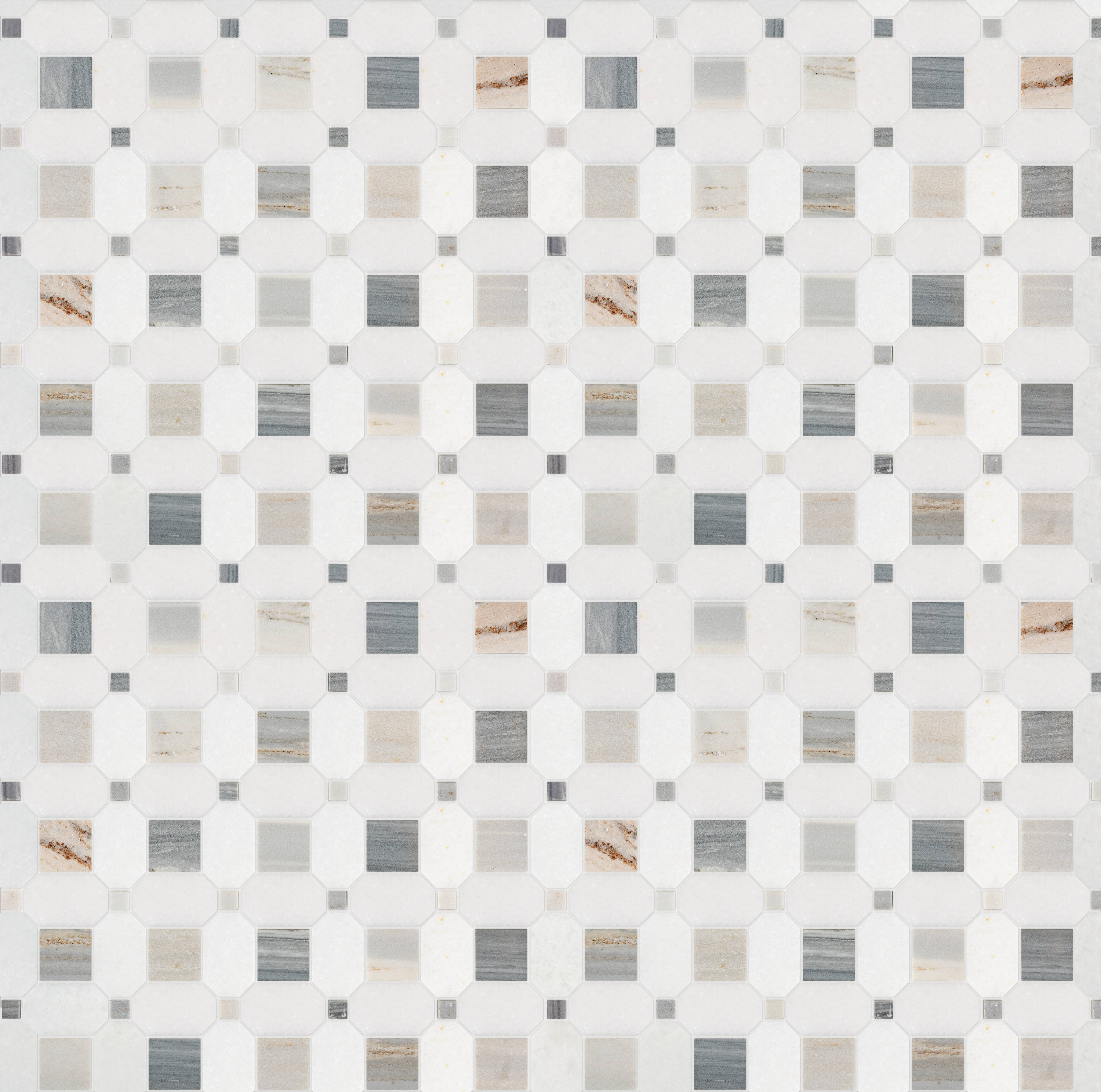 Satori 1001-0299-0 Palissandro Thassos 12-in x 12-in Polished Natural stone Stone look Mosaic Floor and Wall Tile ( 0.95-sq ft Piece )