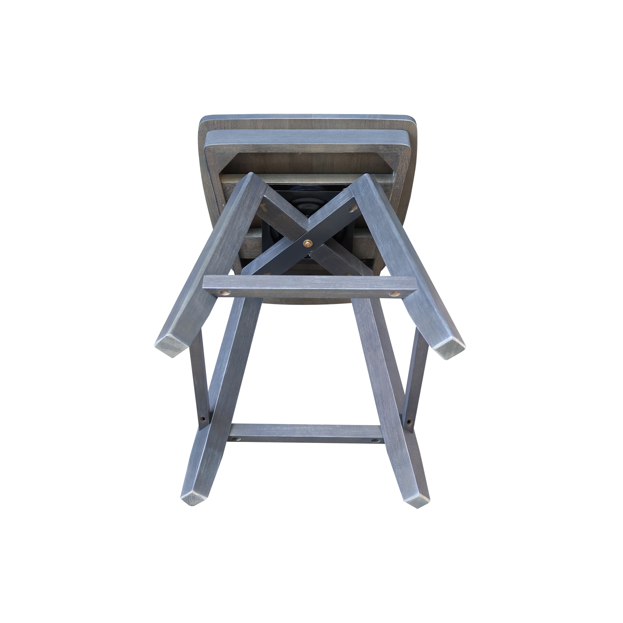 Heather Gray Solid Wood Swivel Counter Height Stool