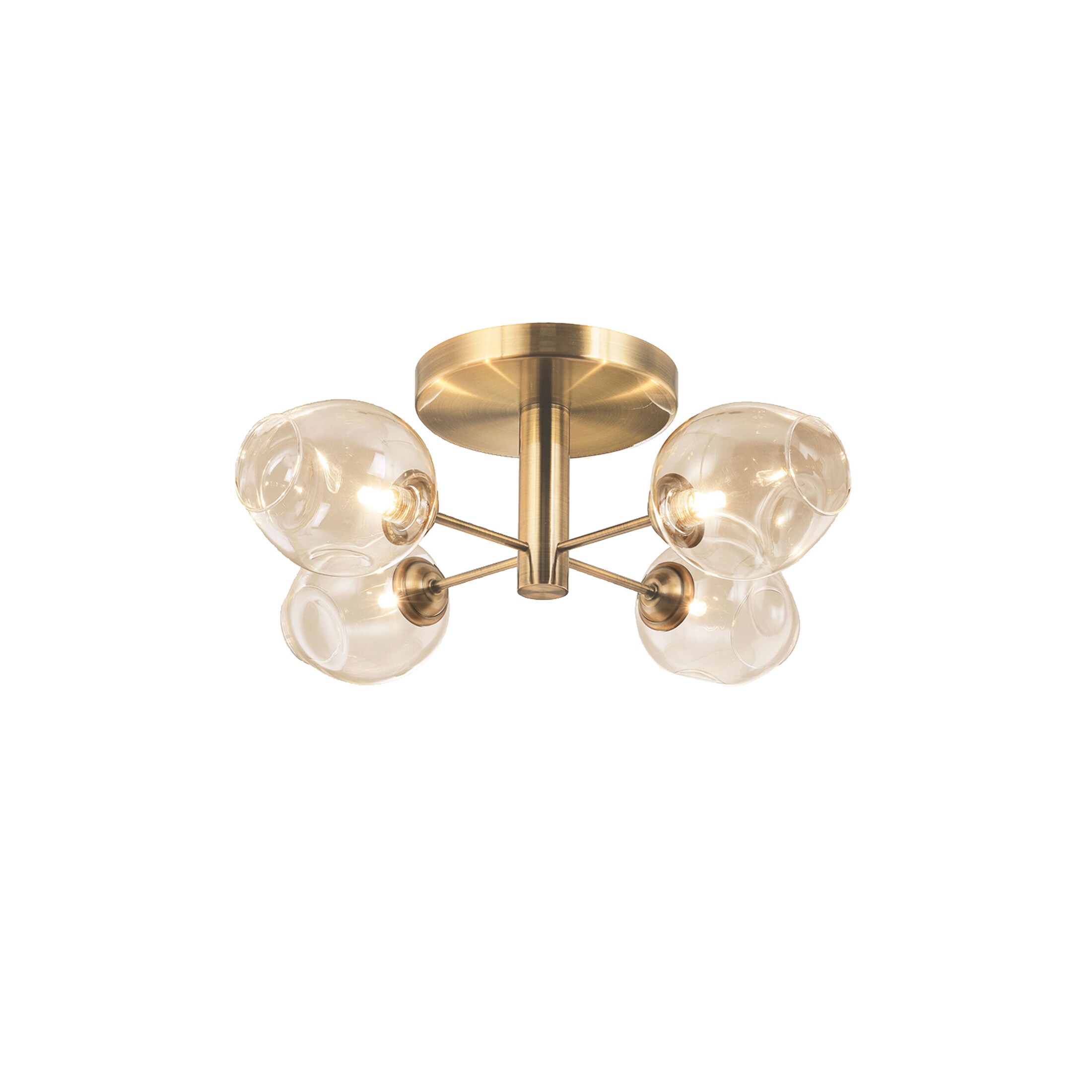 Dainolite ABI-204SF-VB Abii 4 -Light 20.5-in Antique Brass Semi Flush Mount Light