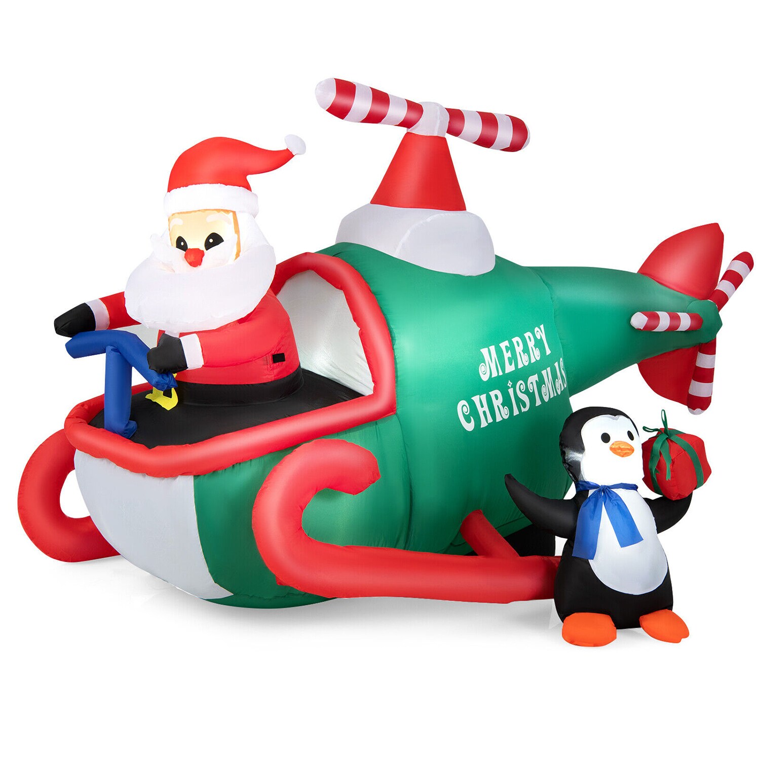 WELLFOR 4-ft Lighted Santa Christmas Inflatable in the Christmas ...