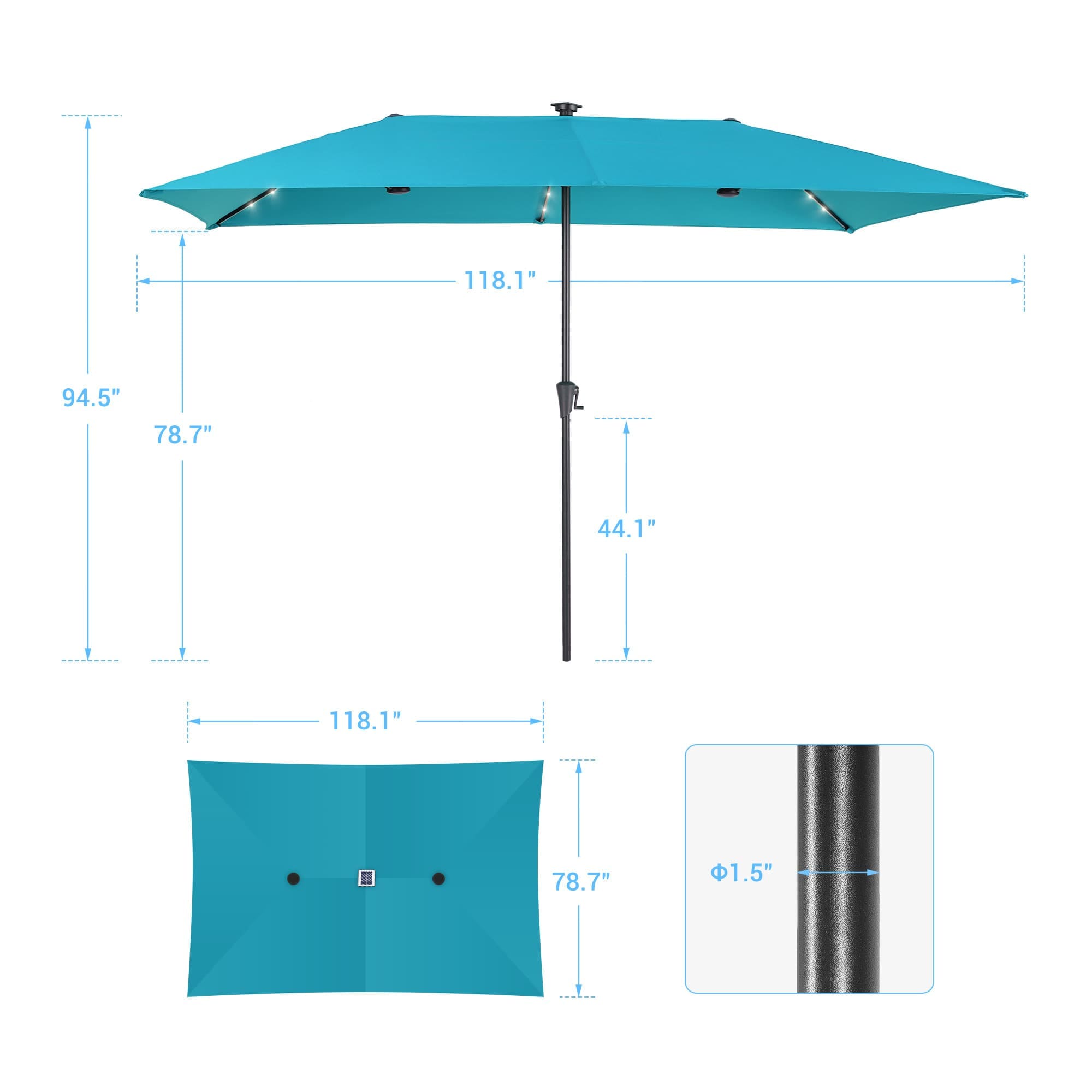Aok Garden LWP-SM-LED328LB Umbrellas-2 - View #2