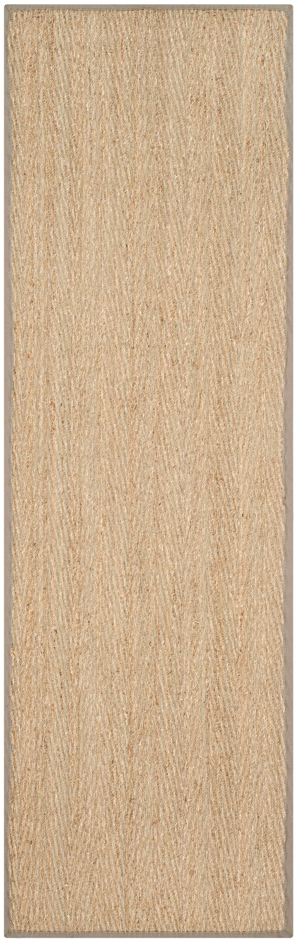 Safavieh NF115P-28 Natural Fiber Montauk 3 x 8 (ft) Loomed Seagrass Natural/Gray Rectangular Indoor Chevron Coastal Runner rug