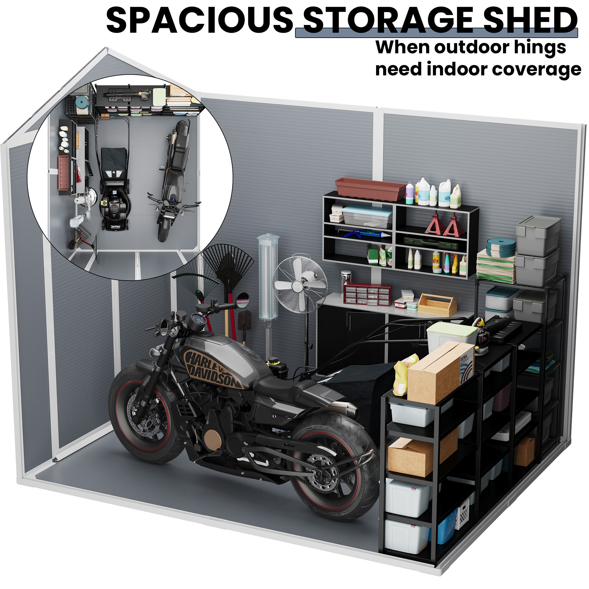 Patiowell WES-0382A-L4 Vinyl-Resin-Storage-Buildings - View #8