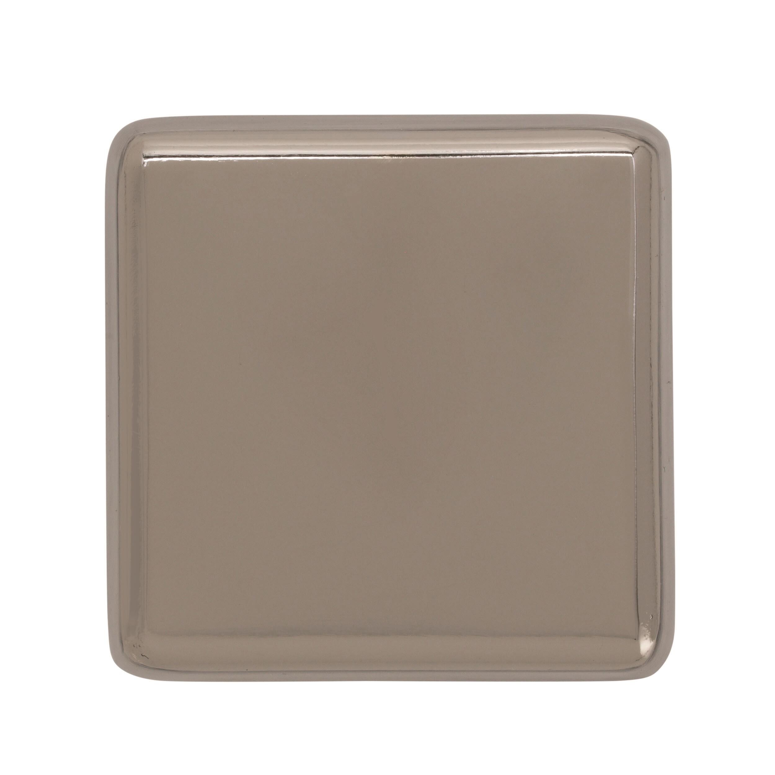 Polished Nickel Square Cabinet Knob with Mounting Hardware