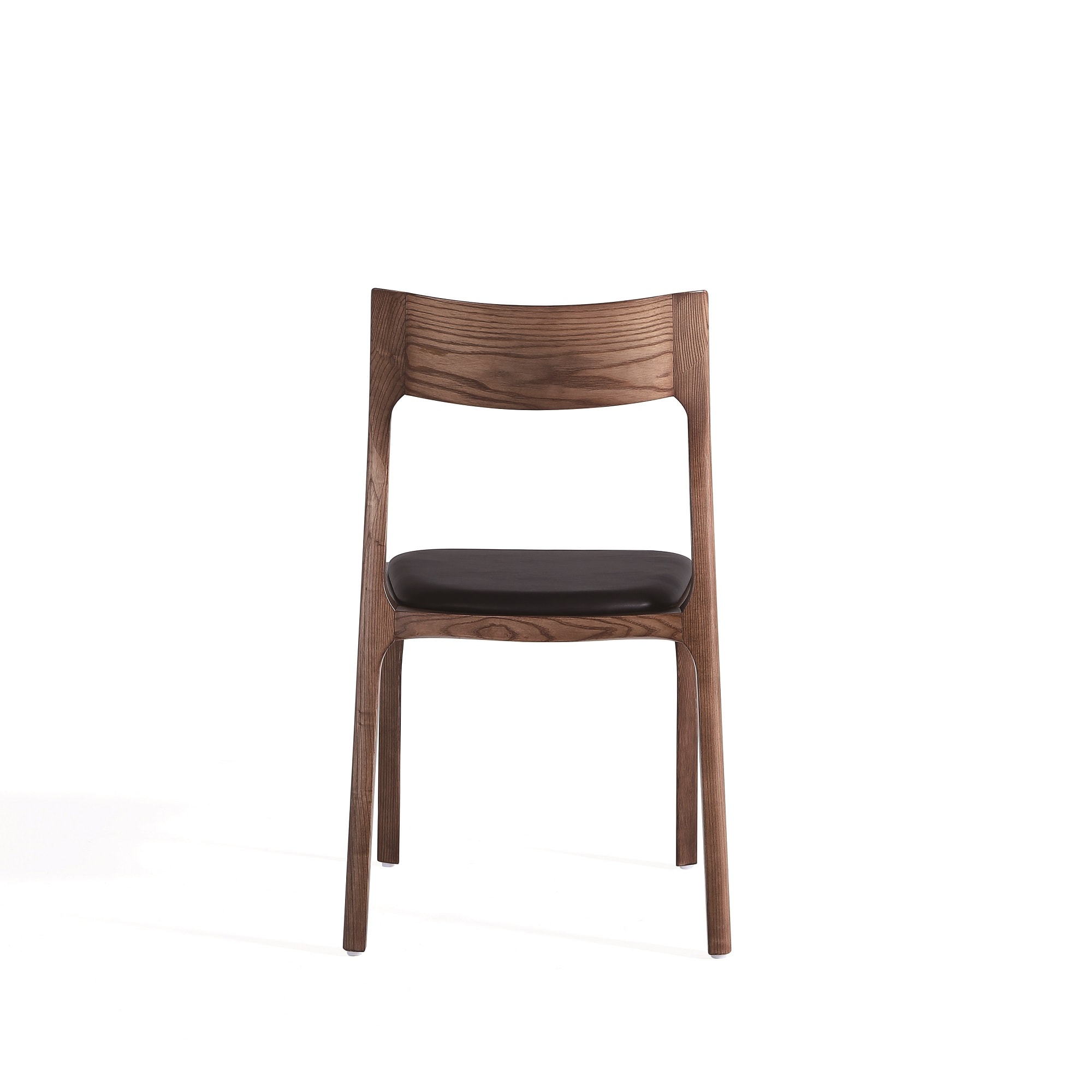 Moderno Walnut and Black Stackable Dining Chairs Set