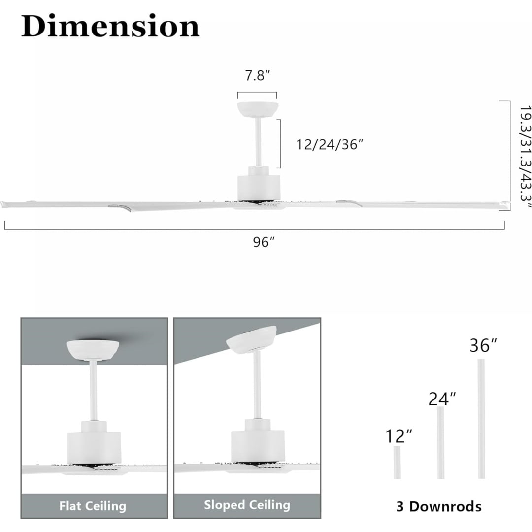 MLIAN WBCF-BS324-WH Ceiling-Fans - View #7