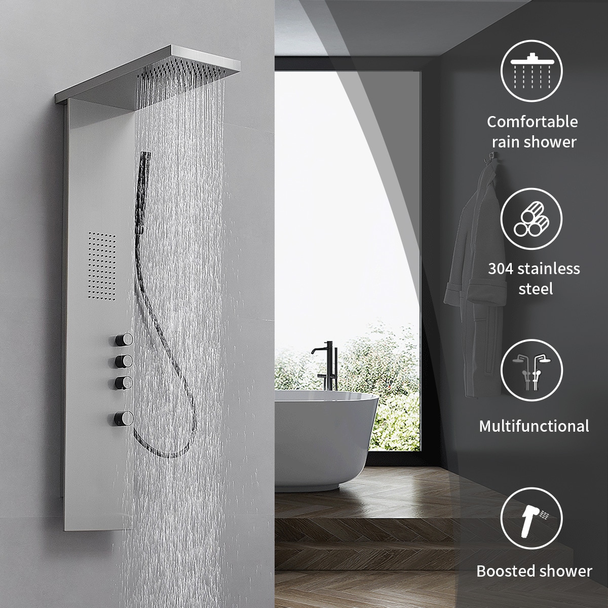 BWE C-YTP11-N Showerhead-Bar-Panels - View #2