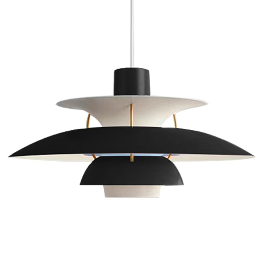 Oukaning Nordic Macaroon 1-light Black Ufo-shaped Modern/Contemporary ...