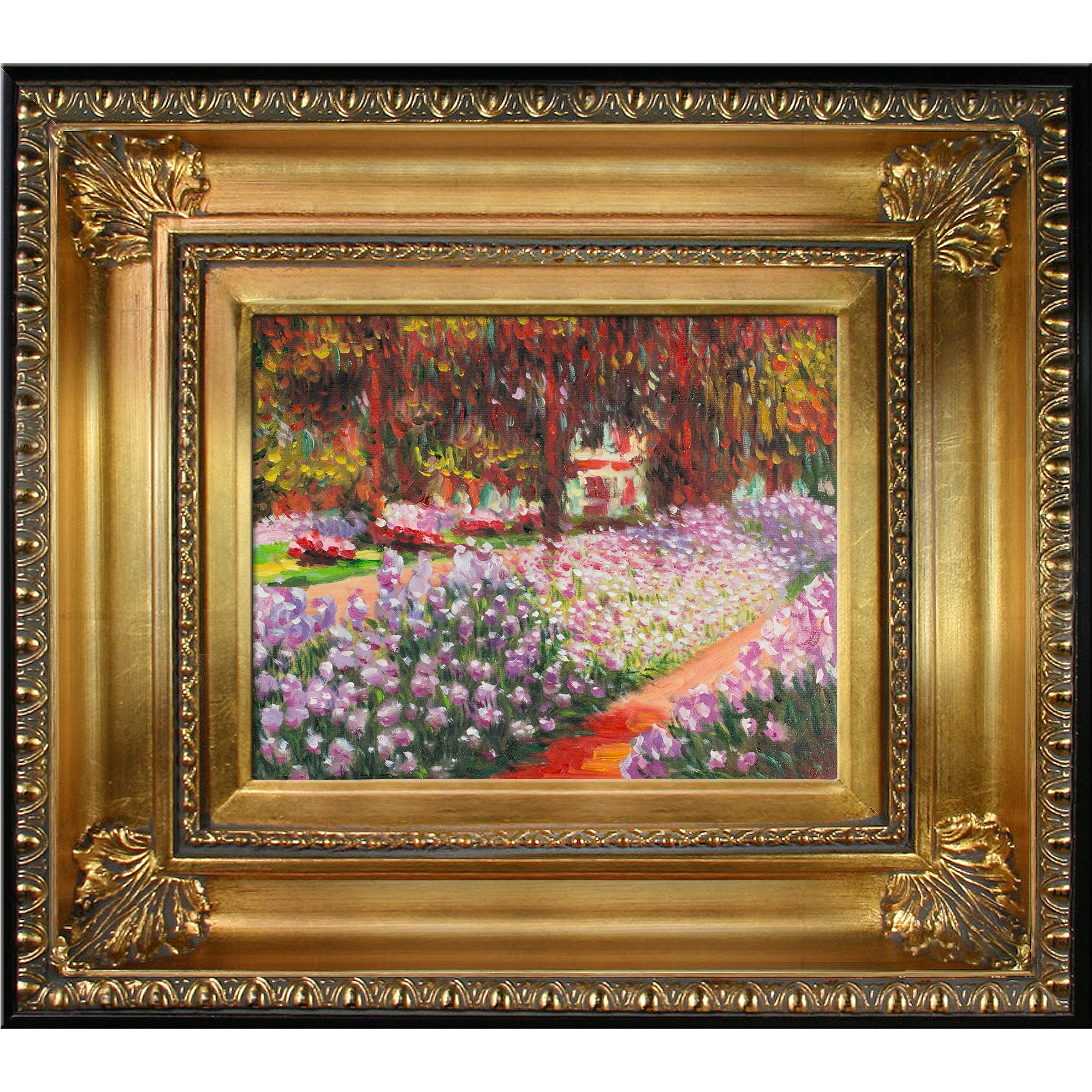 La Pastiche Artist's Garden At Giverny Claude Monet Gold/Black Wood ...