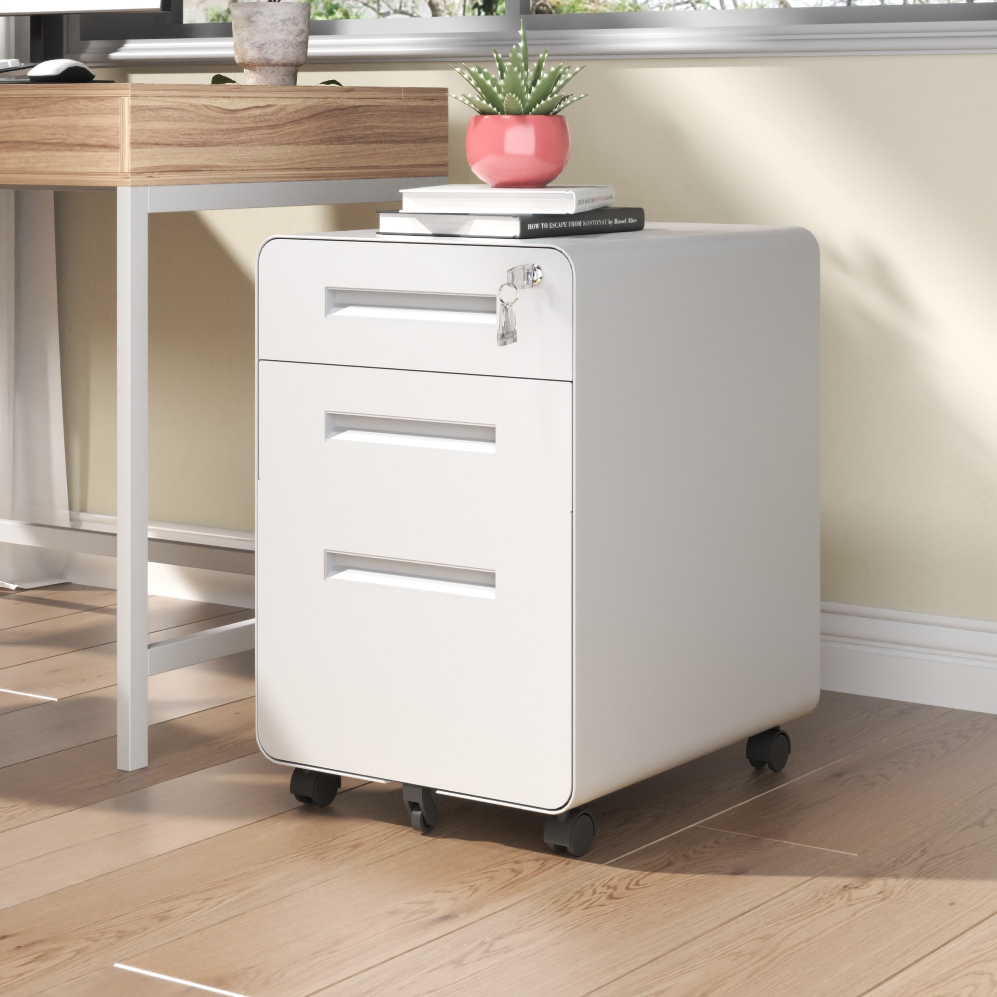 Kahomvis White Office Cabinet in the Office Cabinets department at ...