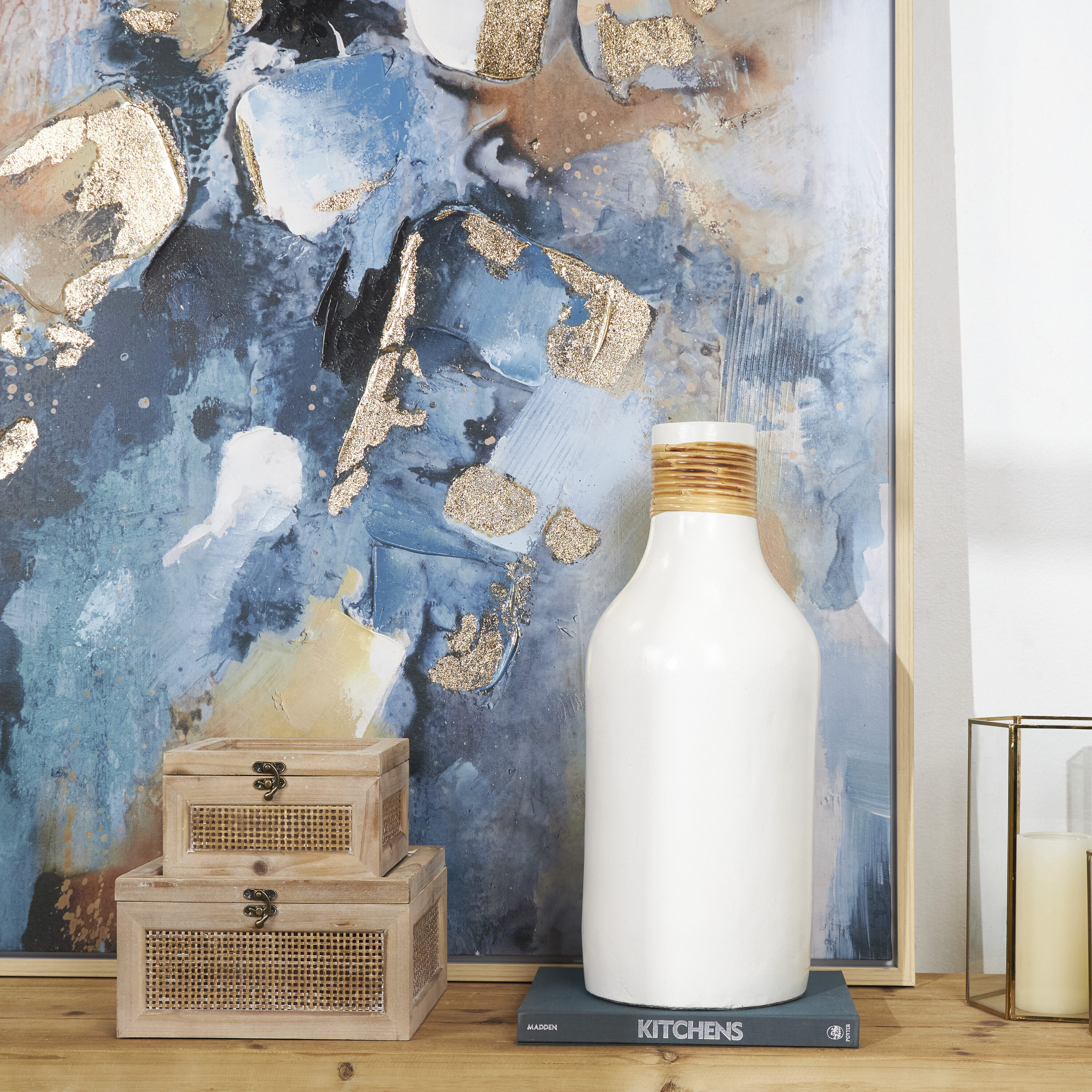 Grayson Lane 820689 White Ceramic Modern Vase
