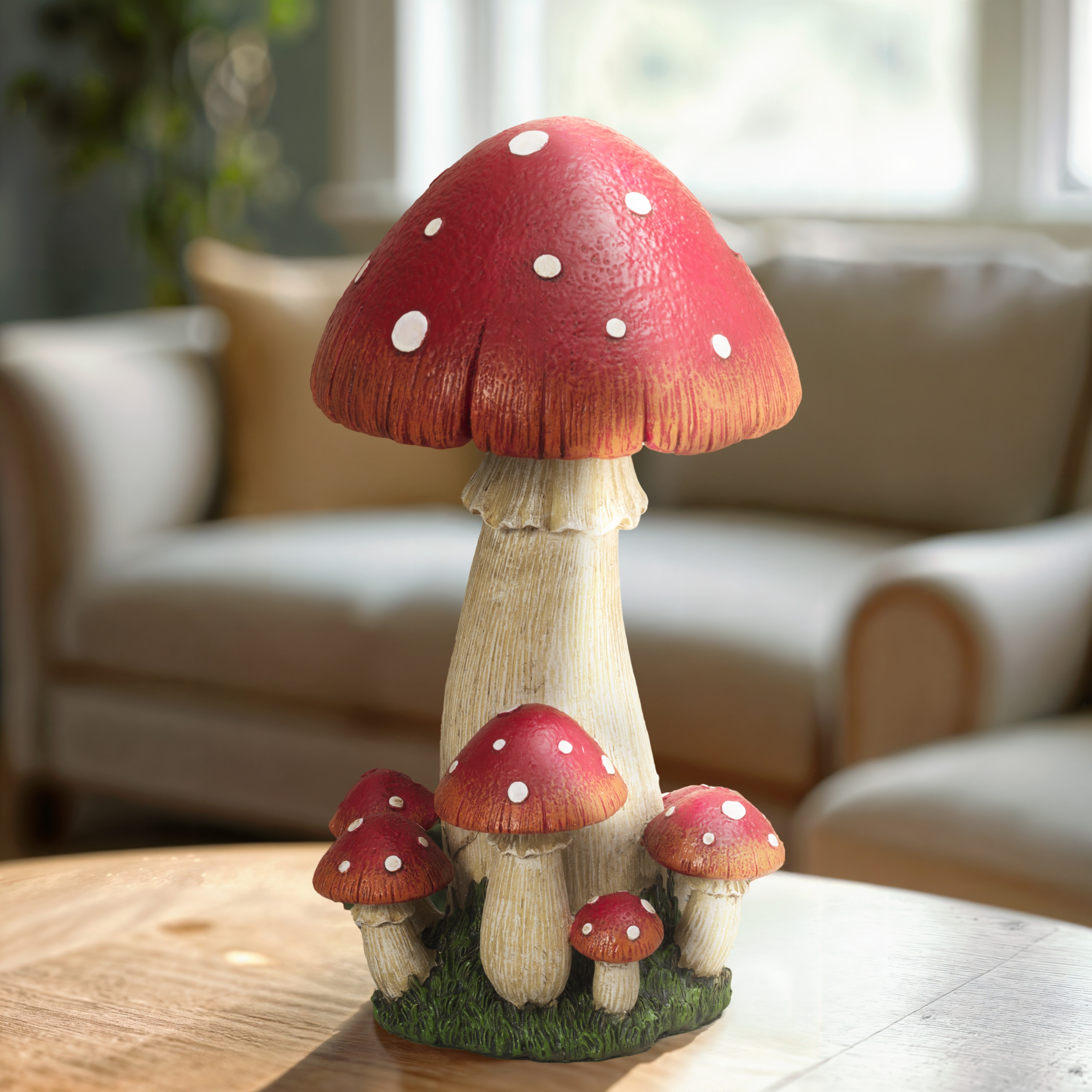 Gerson International 2763930EC 11.81-Inches H x 6.5-Inches W Multiple colors/finishes Mushroom Garden Statue