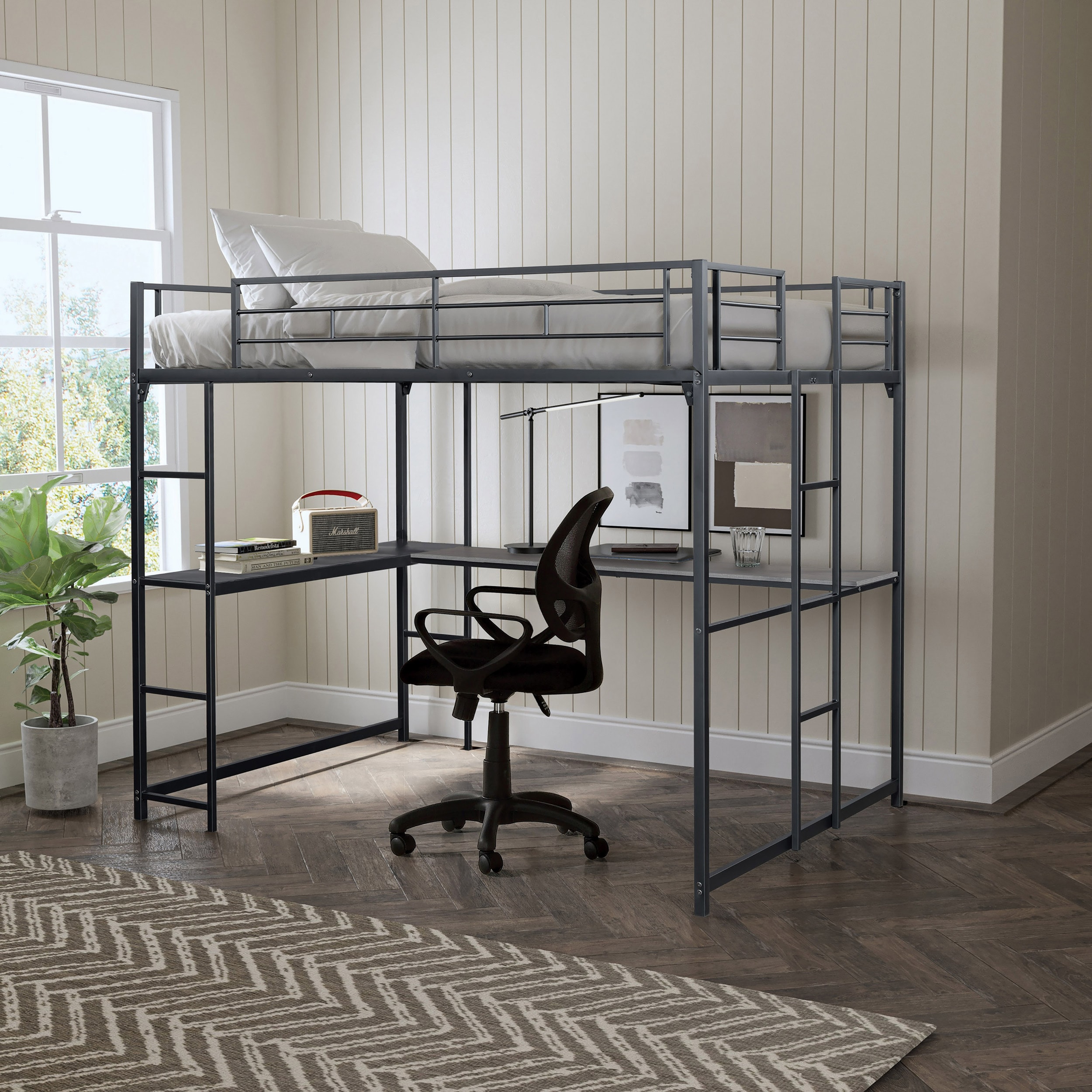 Furniture of America IDF-BK905BK-F Kennedy Black Full loft Bunk Bed