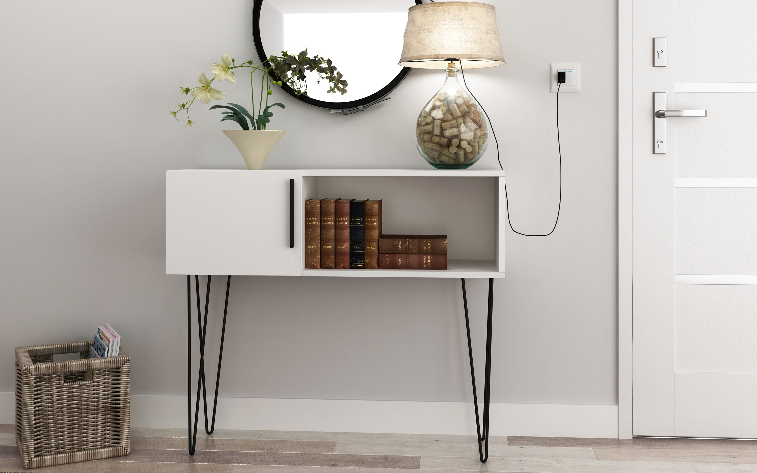 Manhattan Comfort 169AMC198 Nolita Midcentury Matte Console Table