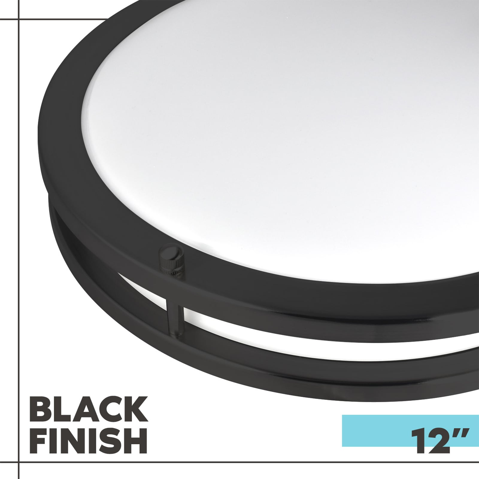 Matte Black Luxe LED Flush Mount Ceiling Light, 5-Color Temperature Selectable