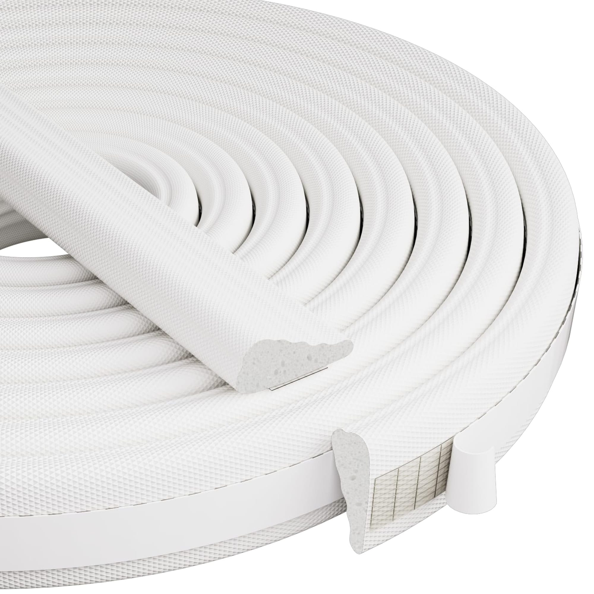 OGETFUUR 2Pcs x 196In White Wedge-Shape Weather Stripping Door Seal Strip for Window Door Frame Gap Sealing featuring Durable Rubber Construction