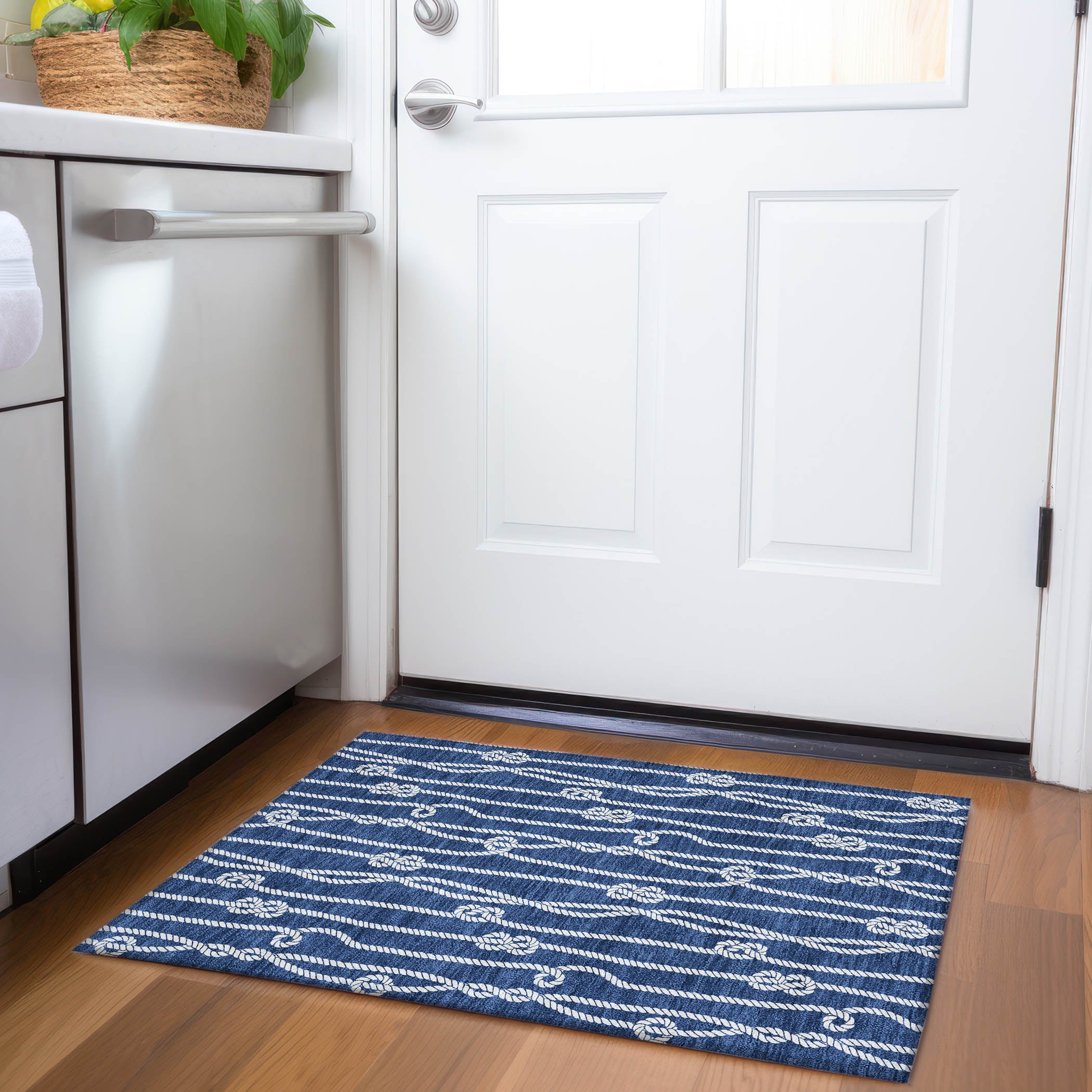 Addison Rugs AMF152NA20X30 Mayfield AMF152NA 2 x 3 (ft) Loomed Polyester Navy Rectangular Indoor Geometric Machine washable Area rug