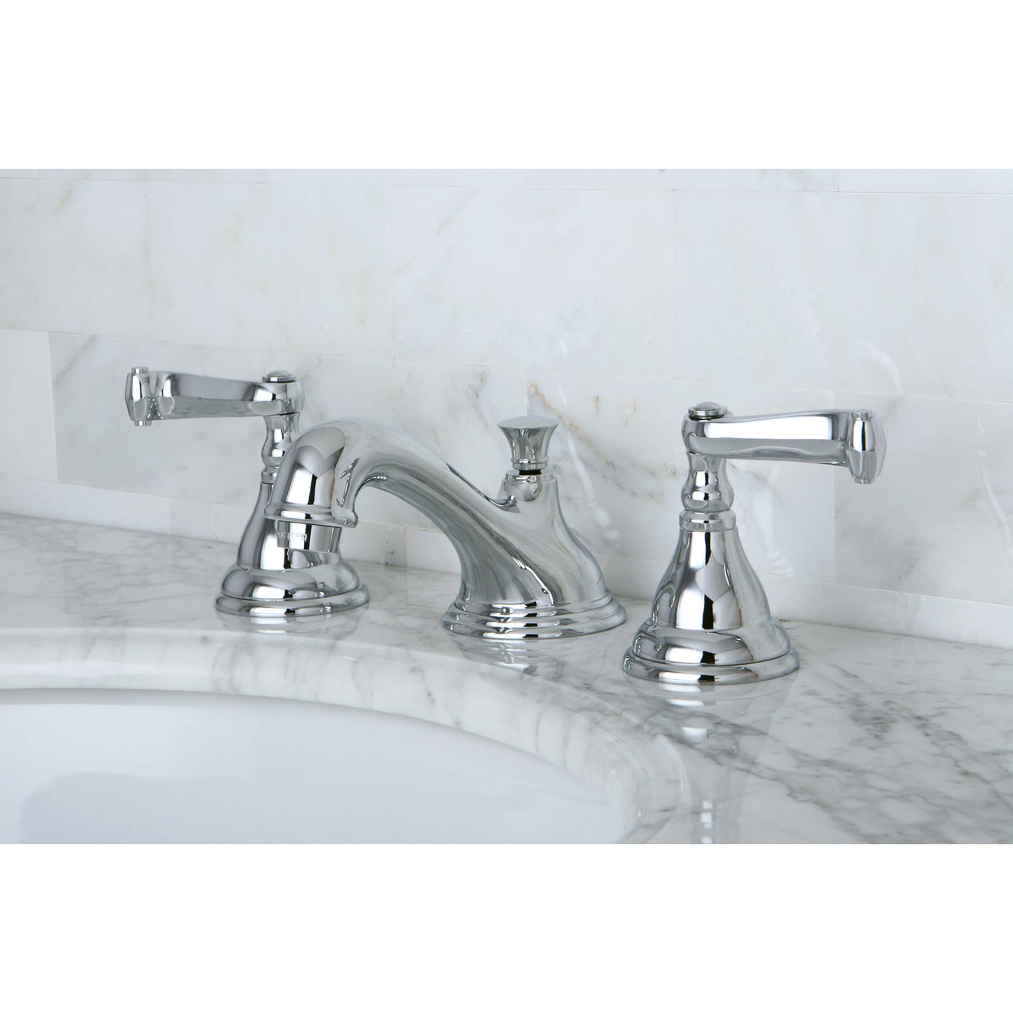 Elements of Design ES5561FL Atlanta Chrome Widespread 2-handle Low-arc Residential Handle Bathroom Sink Faucet with Drain
