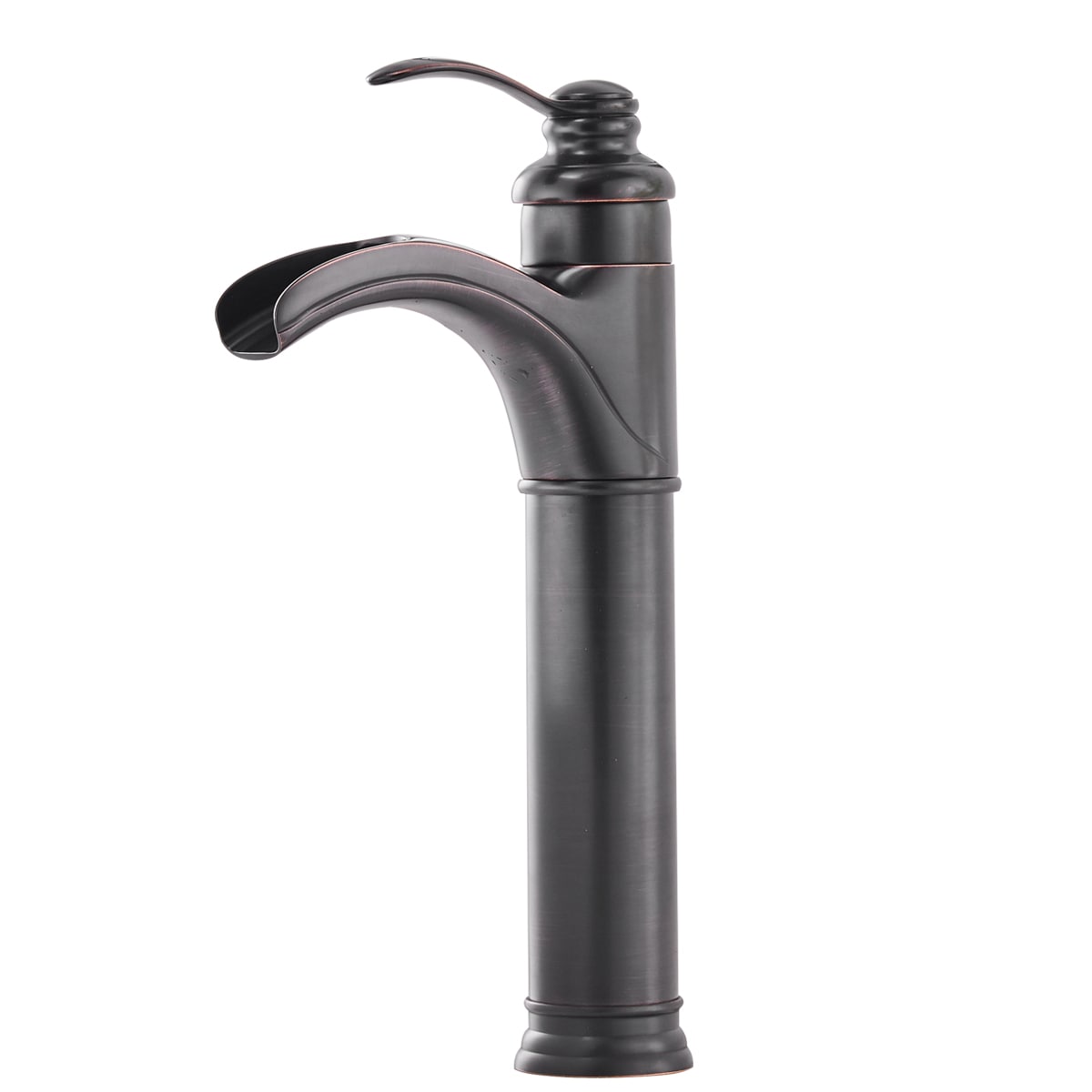 BWE A-96137H-ORB-2 Oil Rubbed Bronze Vessel 1-handle WaterSense Waterfall Commercial/Residential Handle Bathroom Sink Faucet with Drain