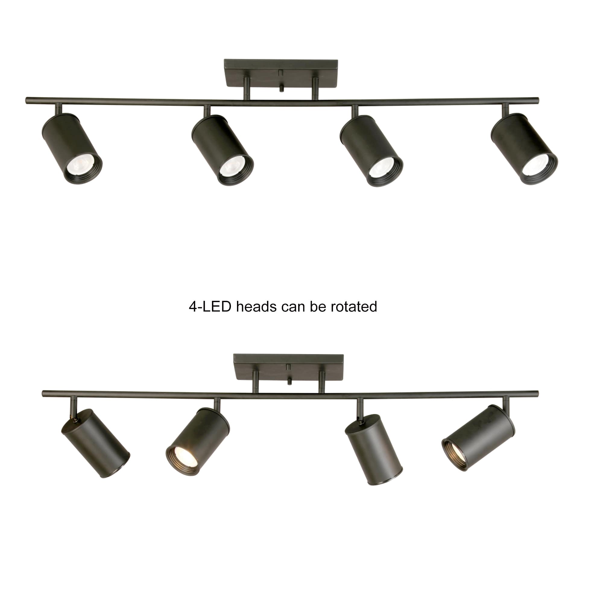 allen + roth Mason 36-in 4-Light Matte Black dimmable Gu10 Pin Base ...