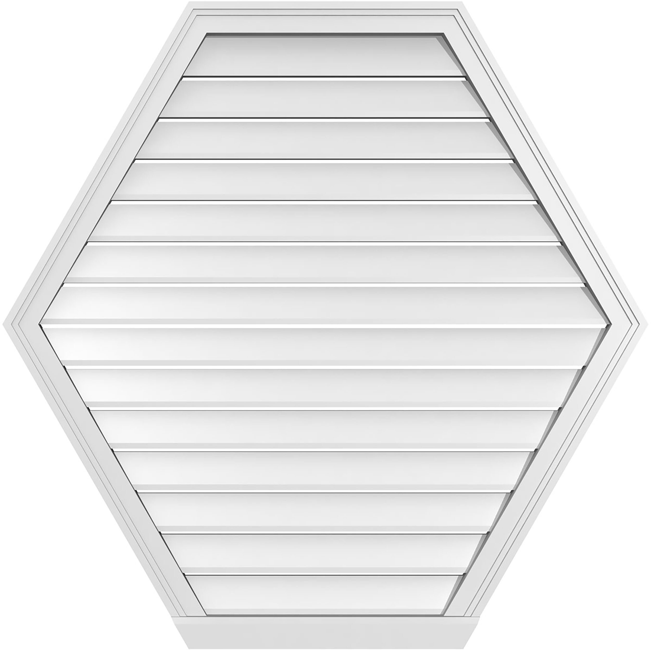 Ekena Millwork GVPHP42X4203SF 42-Inches x 42-Inches Off-white Peaked PVC Gable Louver Vent