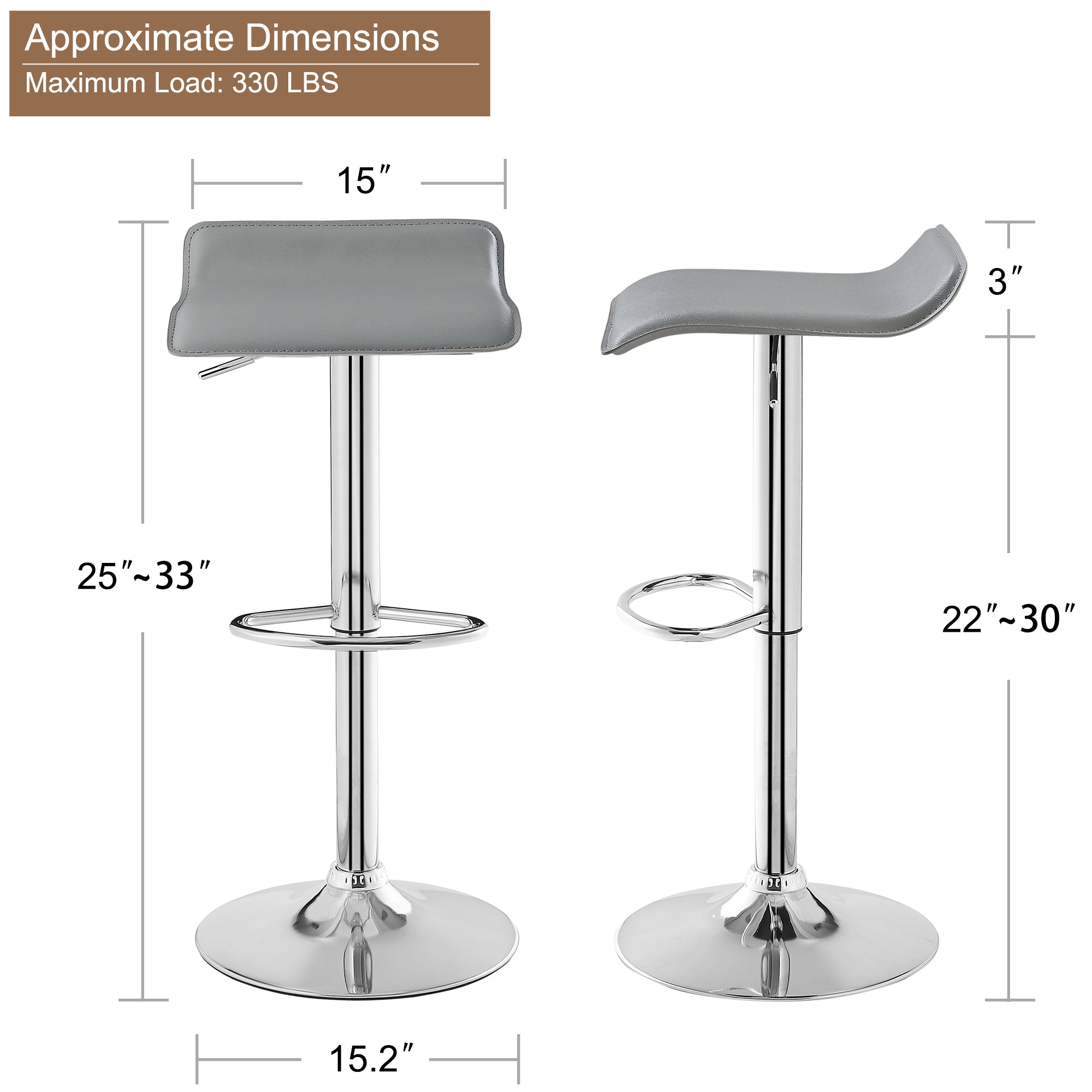 Vecelo LOE-C11-GRY stools - View #3