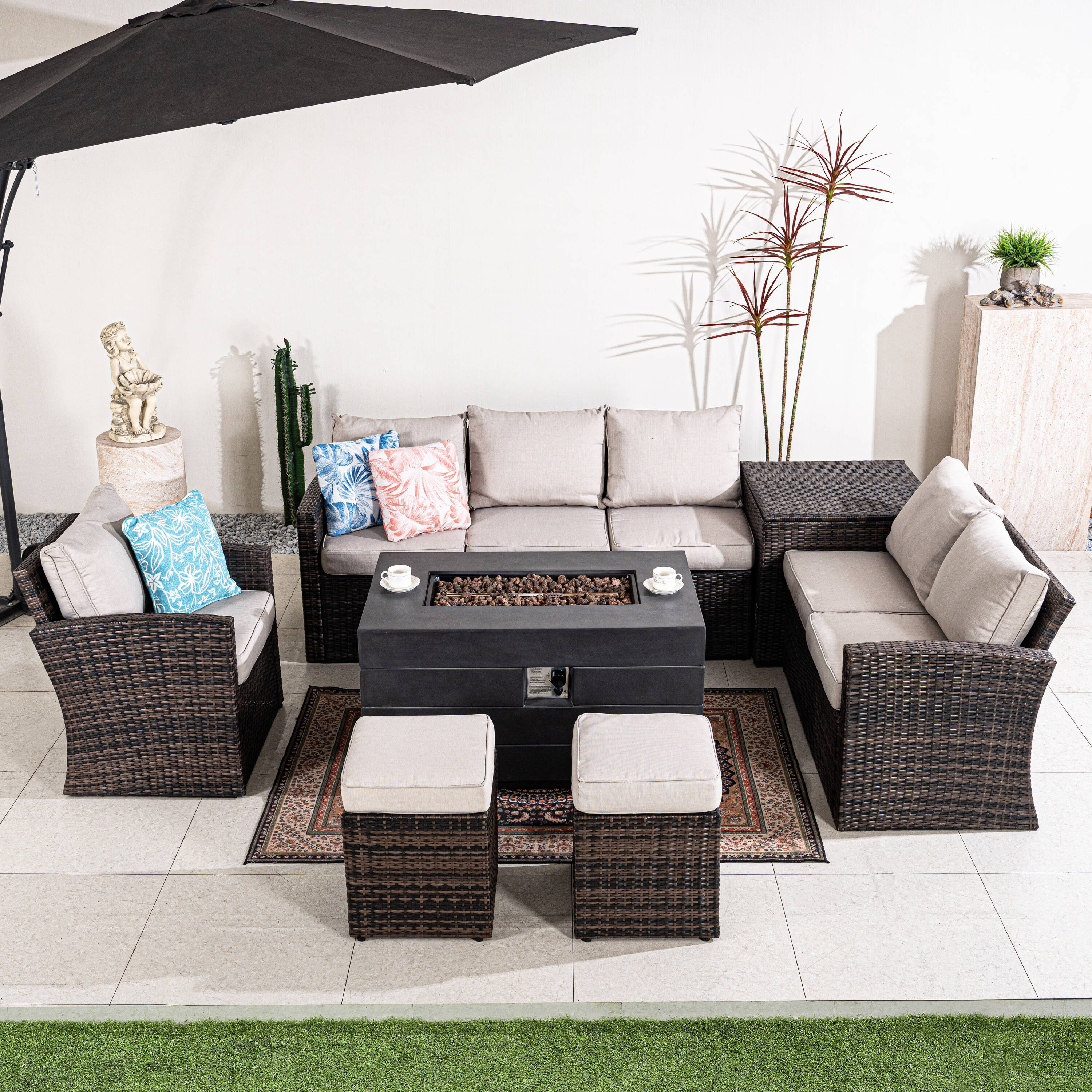 Direct Wicker DWG-1403BBR2150DG Patio-Conversation-Sets - View #2