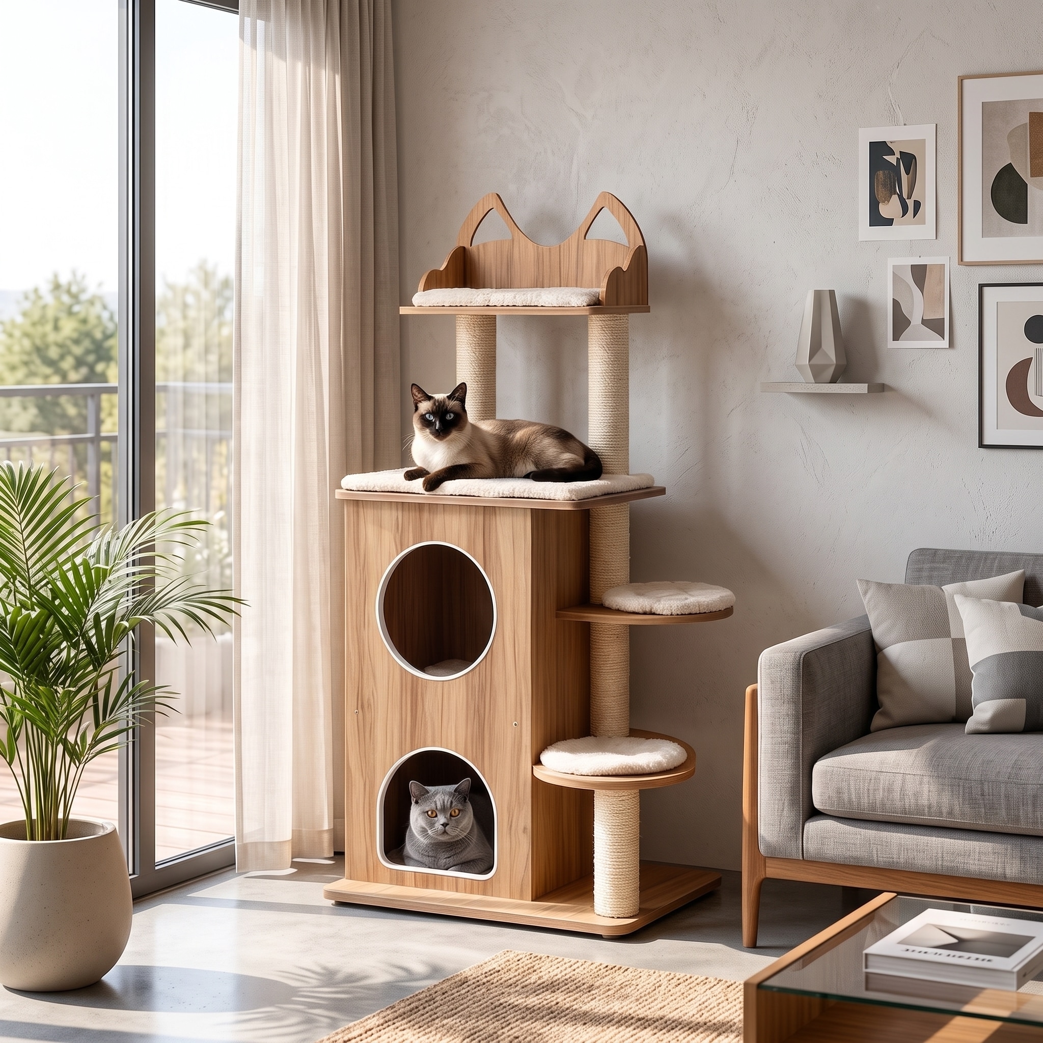 EOVIAMNE - 48-in x 23-in Multiple colors/finishes Cat Tree