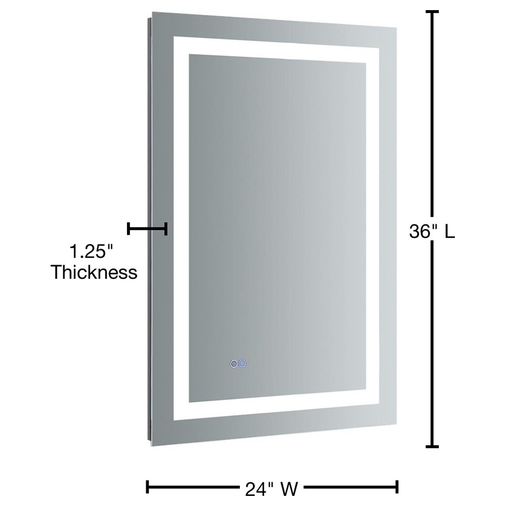Frameless Rectangular LED Lighted Bathroom Vanity Mirror