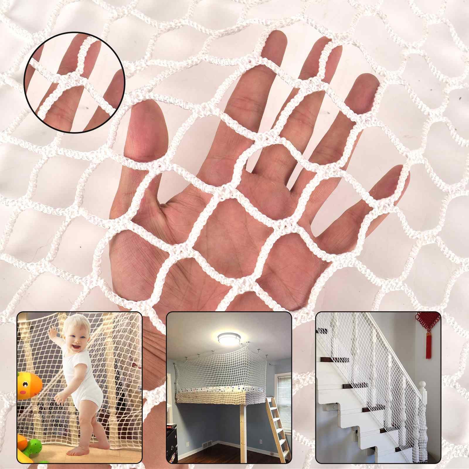 DYRCJ  Balcony Netting for Pets Apartment Stair Trampoline Playground Child Safety Rope Net Driveway Net for Kids Safety Baseball Softball